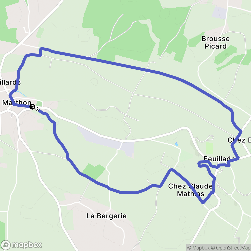 Marthon : carte du parcours de randonnée - France