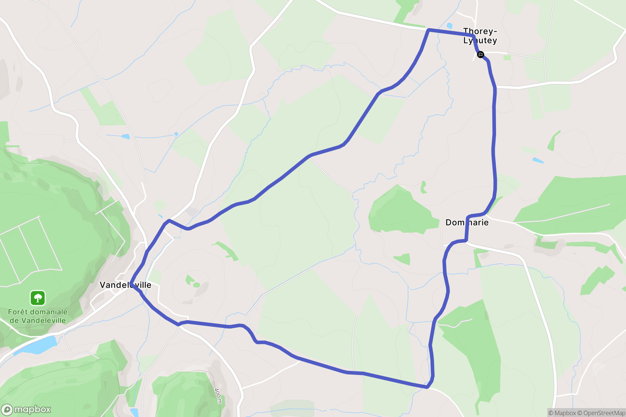 Thorey-Lyautey : carte du parcours de randonnée - France
