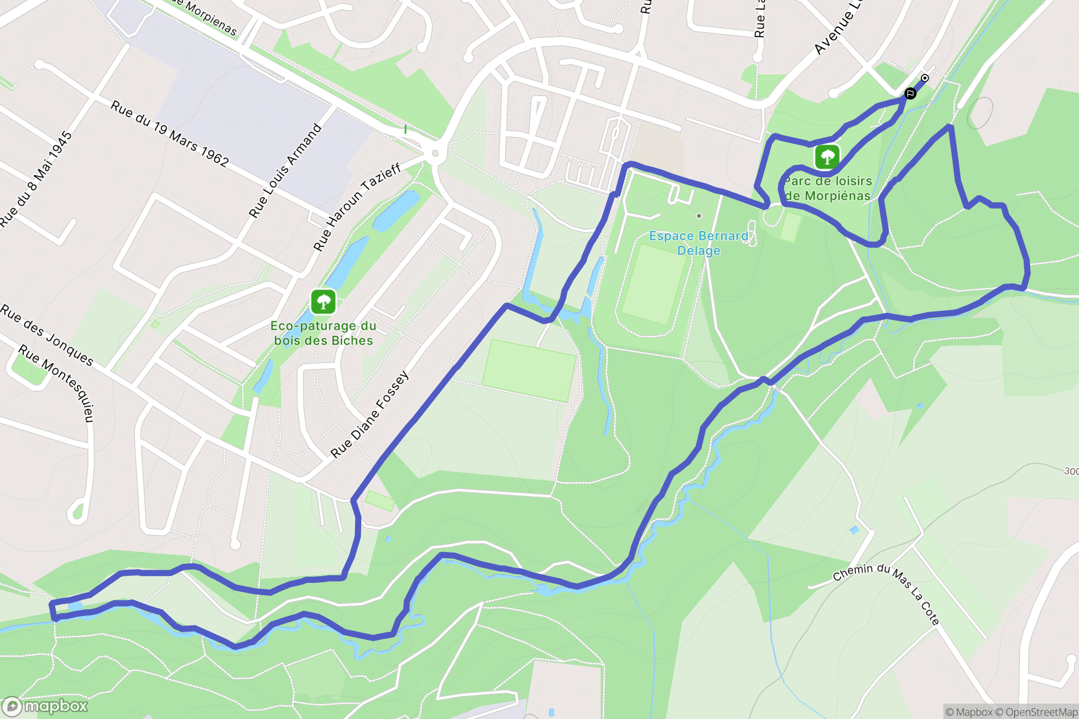 Panazol : carte du parcours de randonnée - France