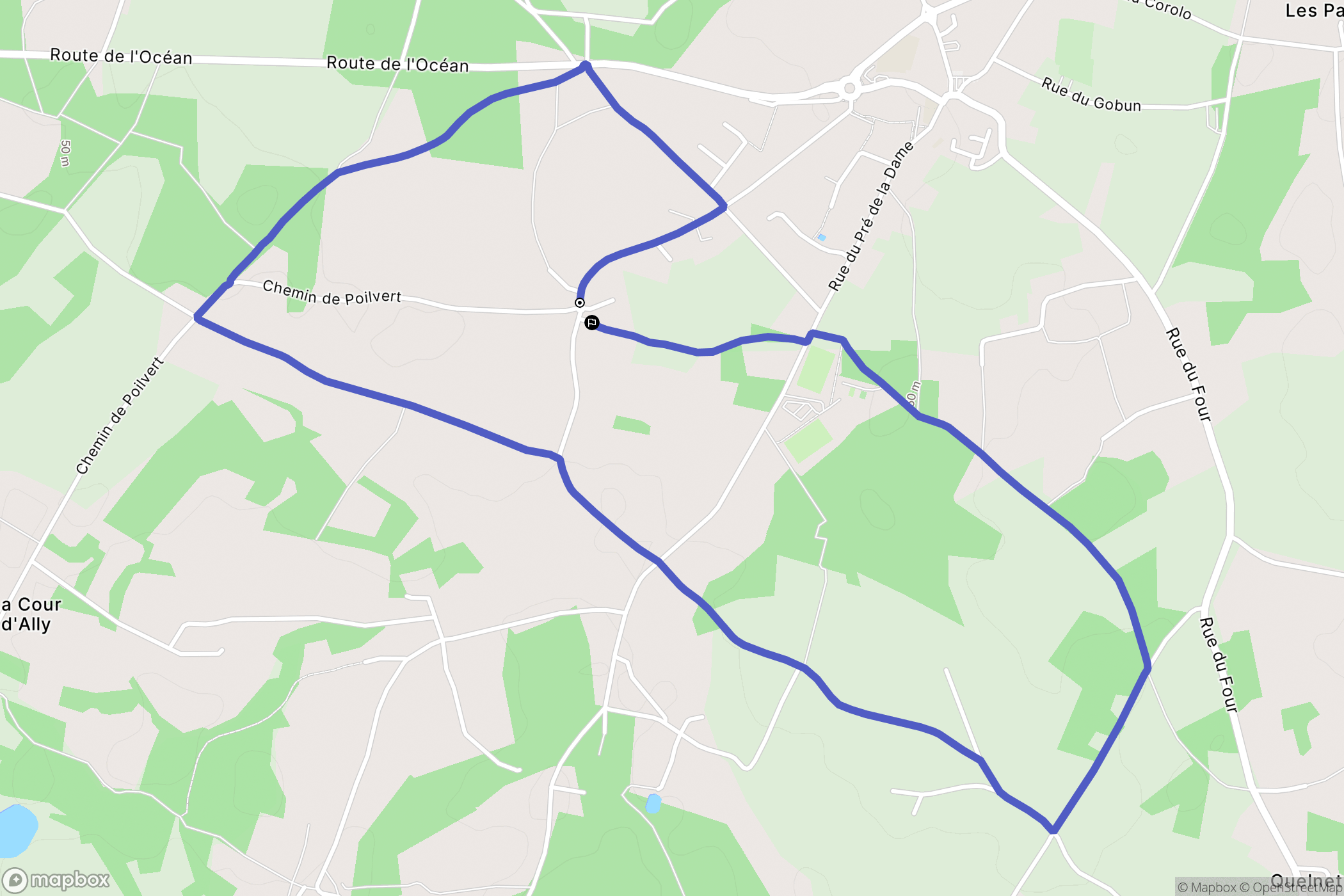 Férel : carte du parcours de randonnée - France