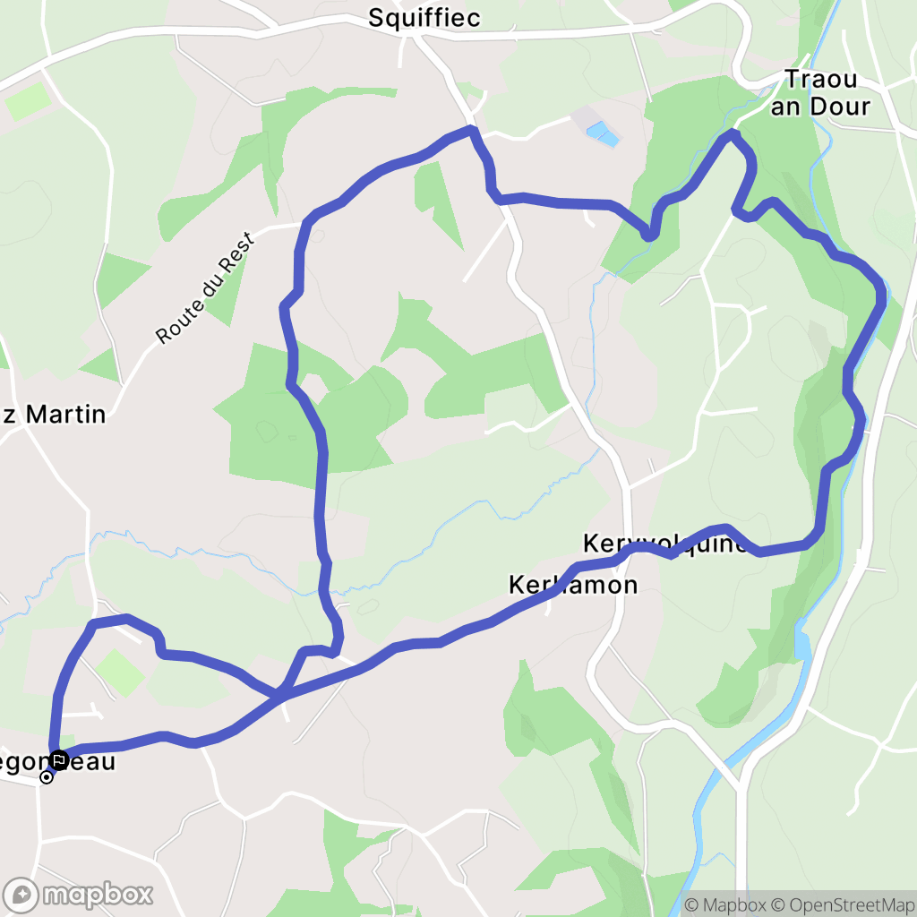 Trégonneau : carte du parcours de randonnée - France