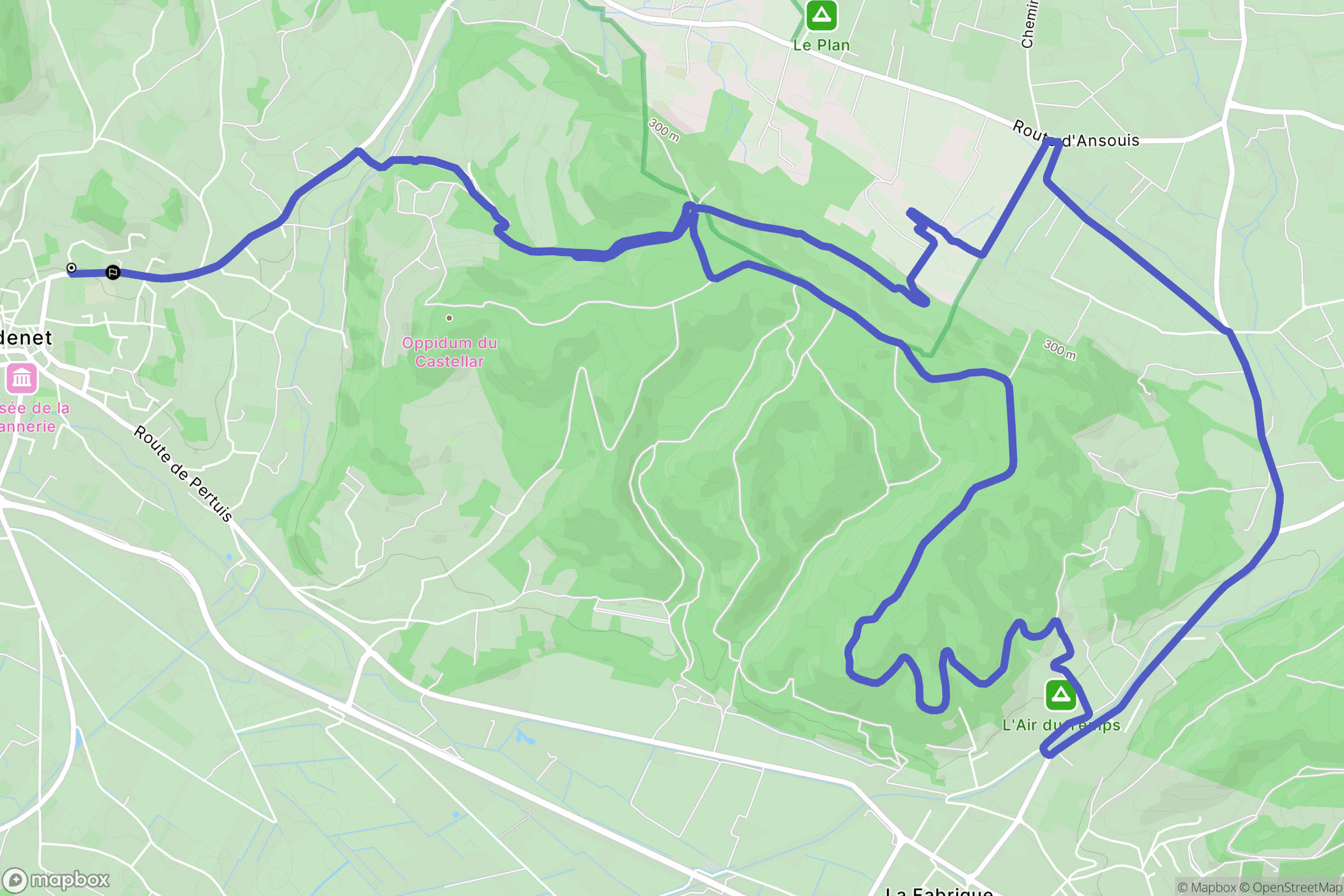 Cadenet : carte du parcours de randonnée - France