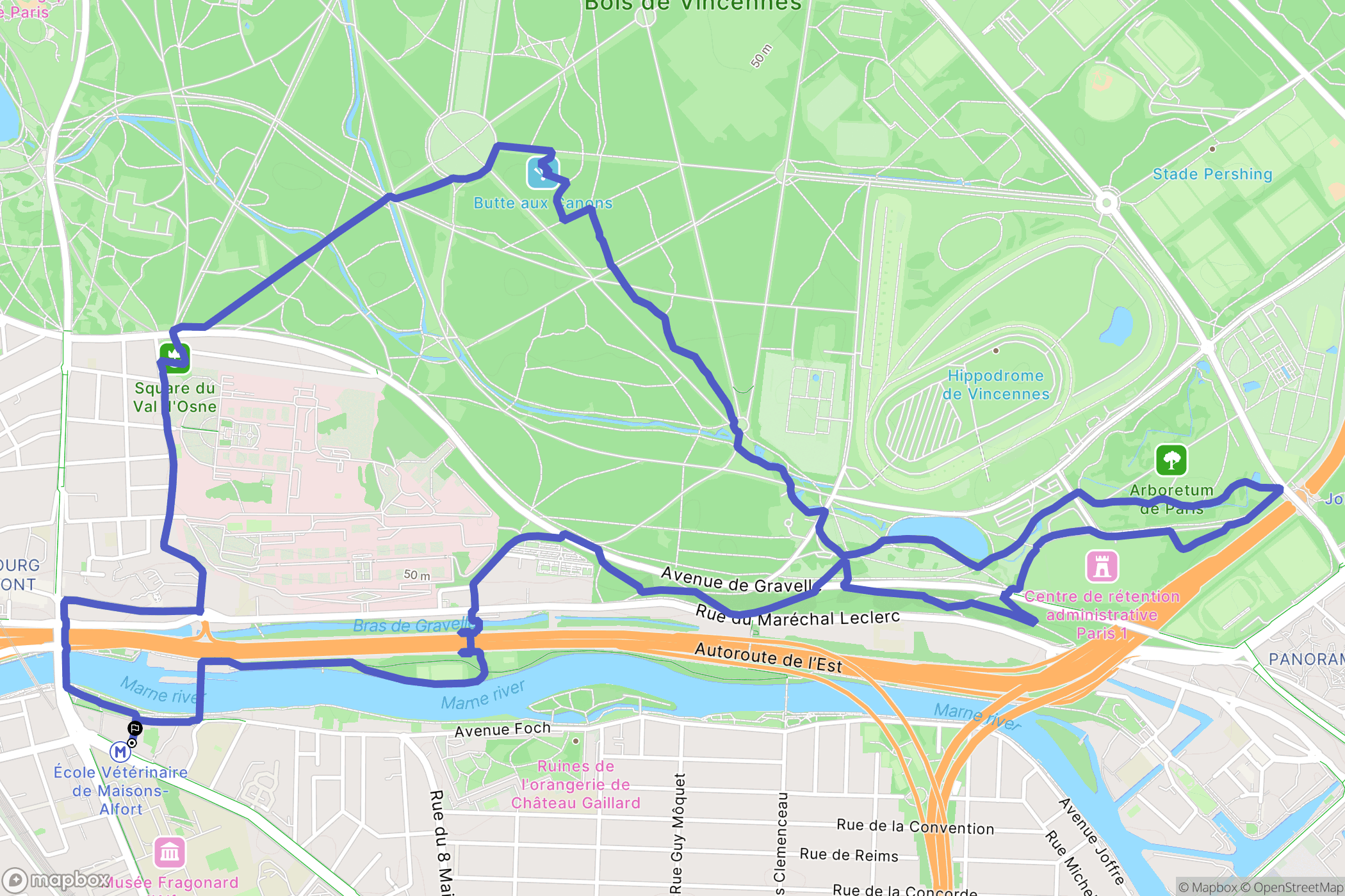 Maisons-Alfort : carte du parcours de randonnée - France