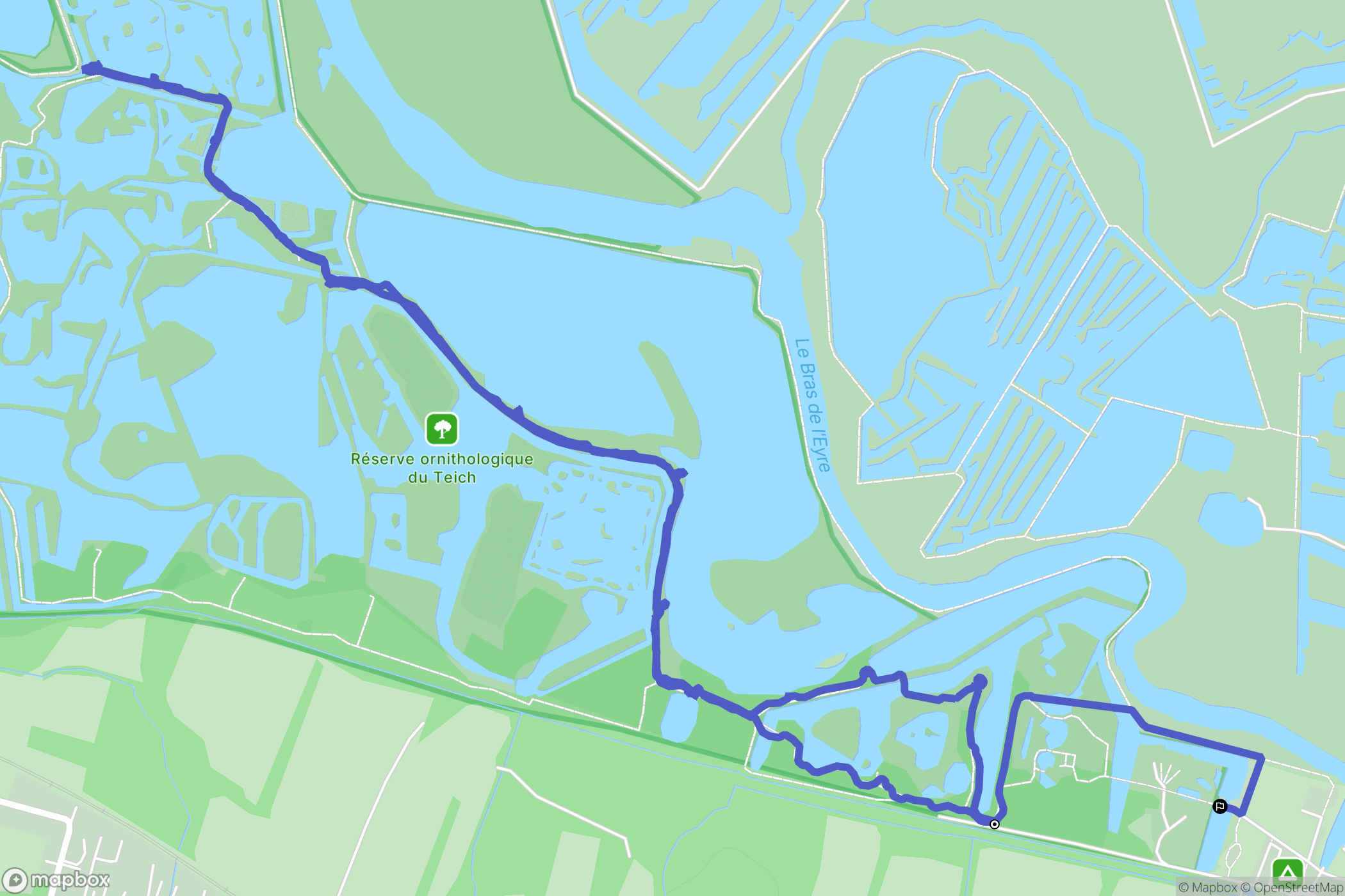 Le Teich : carte du parcours de randonnée - France