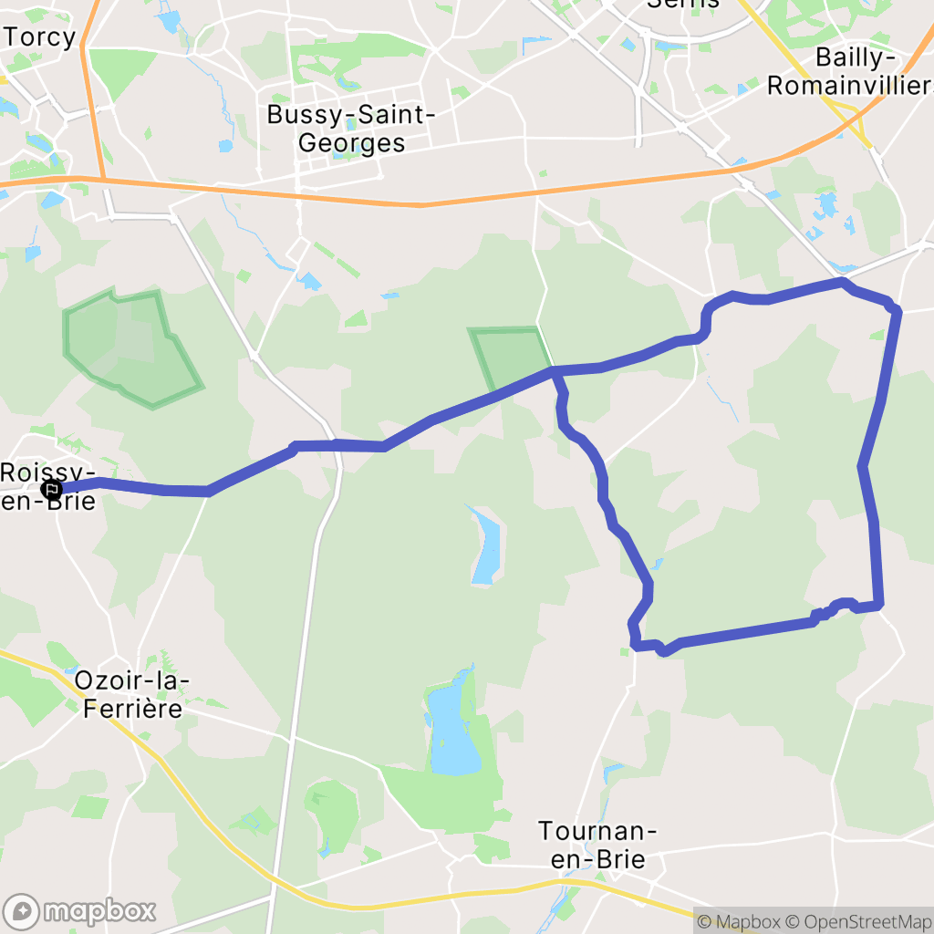 Roissy-en-Brie : carte du parcours de randonnée - France