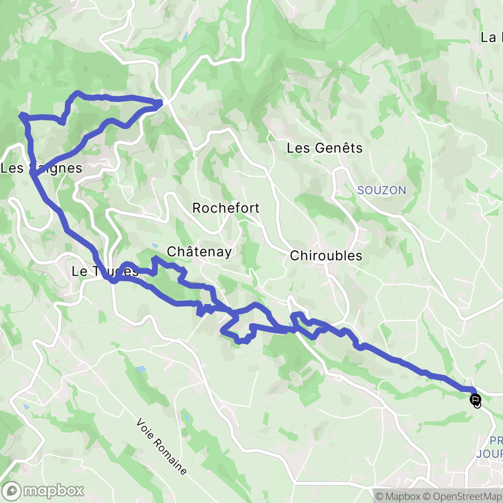 Villié-Morgon : carte du parcours de randonnée - France