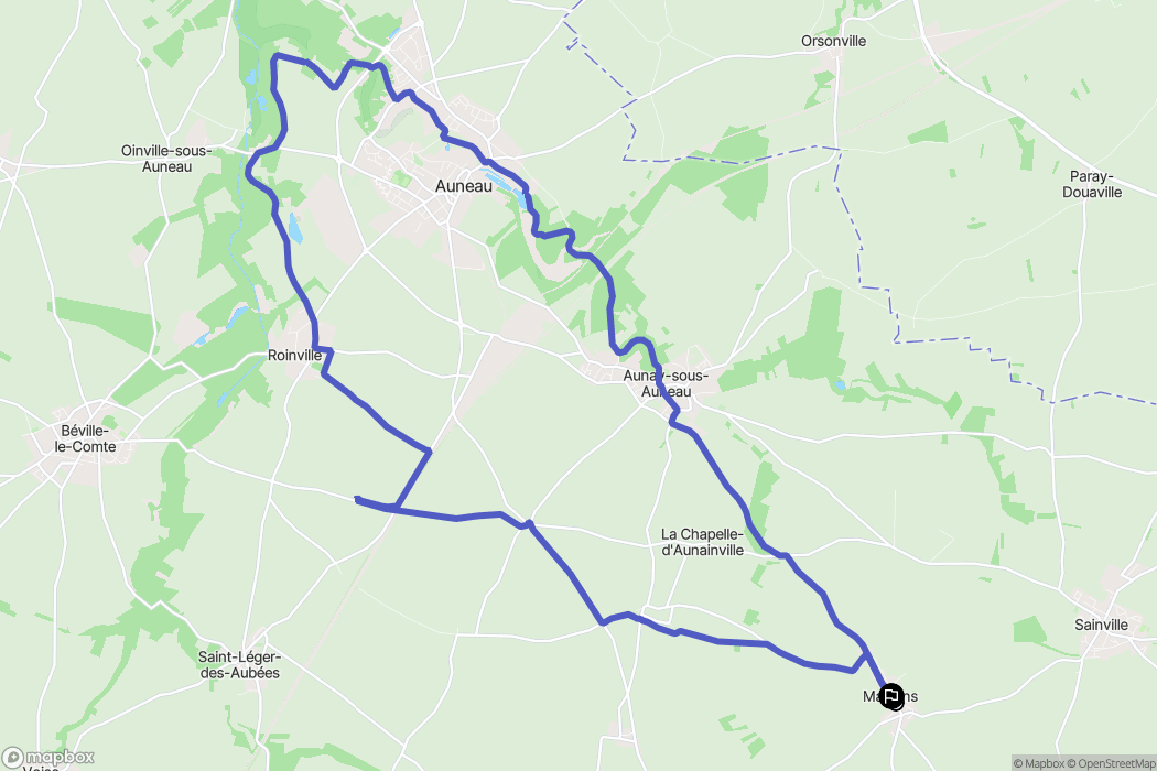 Maisons : carte du parcours de randonnée - France