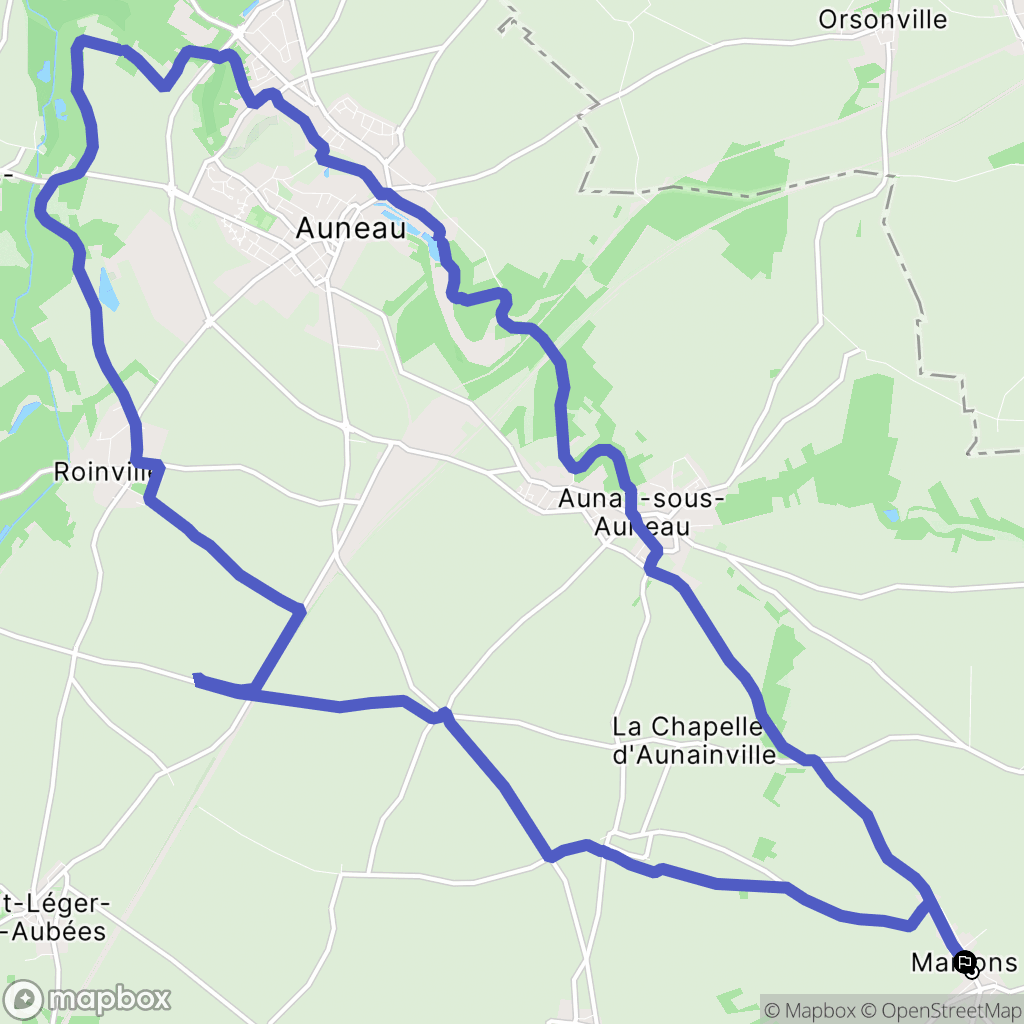 Maisons : carte du parcours de randonnée - France