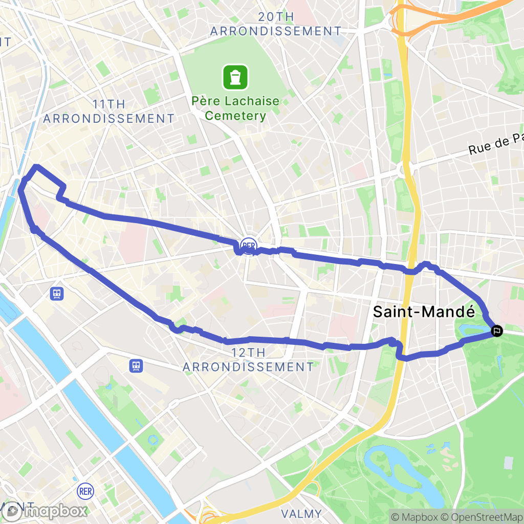 Saint-Mandé : carte du parcours de randonnée - France