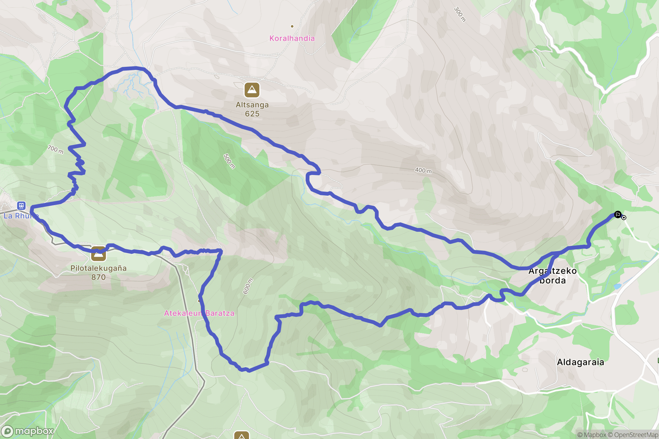 Sare : carte du parcours de randonnée - France