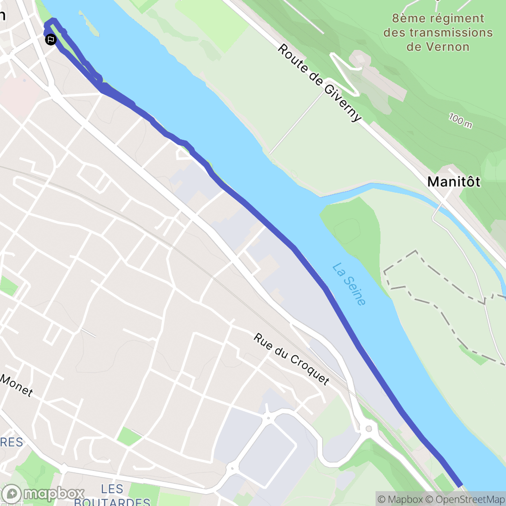 Vernon : carte du parcours de randonnée - France