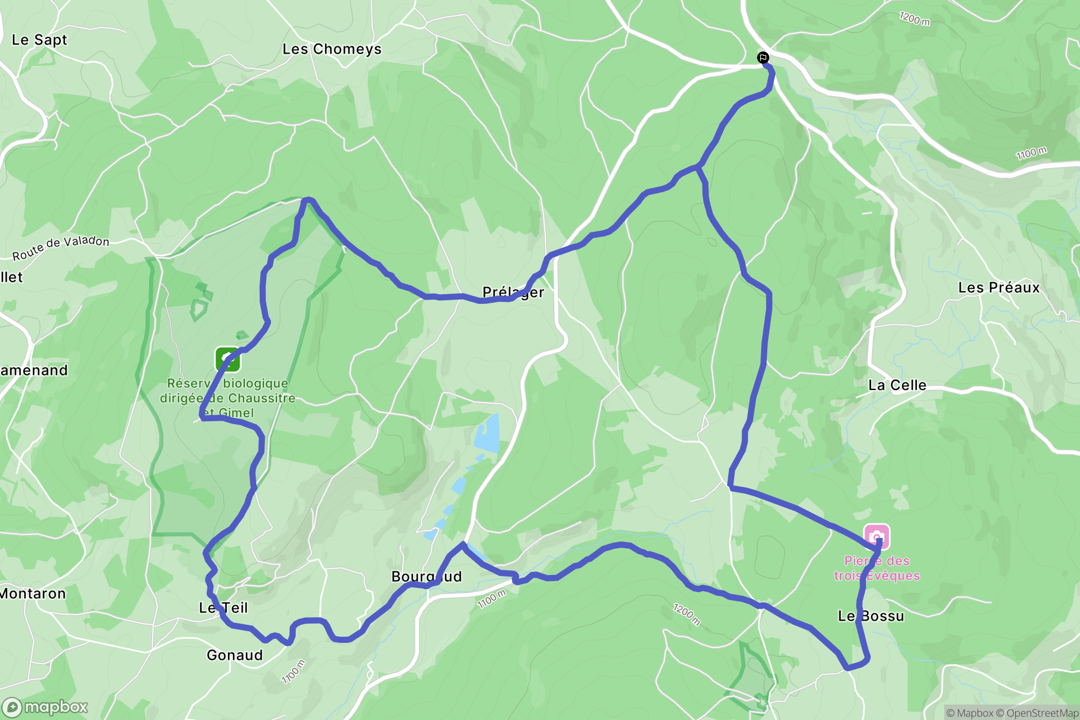 La Versanne : carte du parcours de randonnée - France