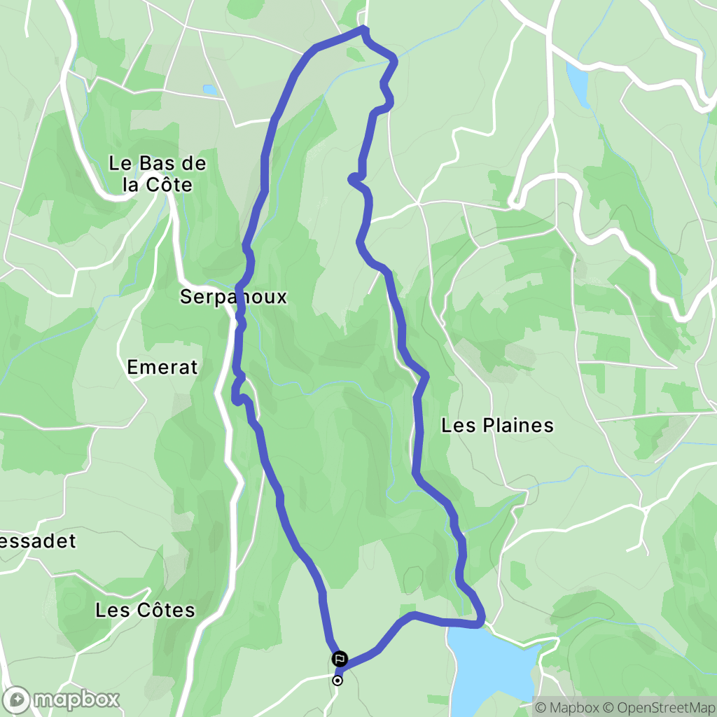 Isserteaux : carte du parcours de randonnée - France