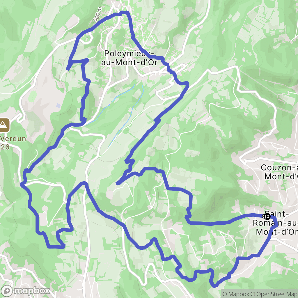 Saint-Romain-au-Mont-d'Or : carte du parcours de randonnée - France