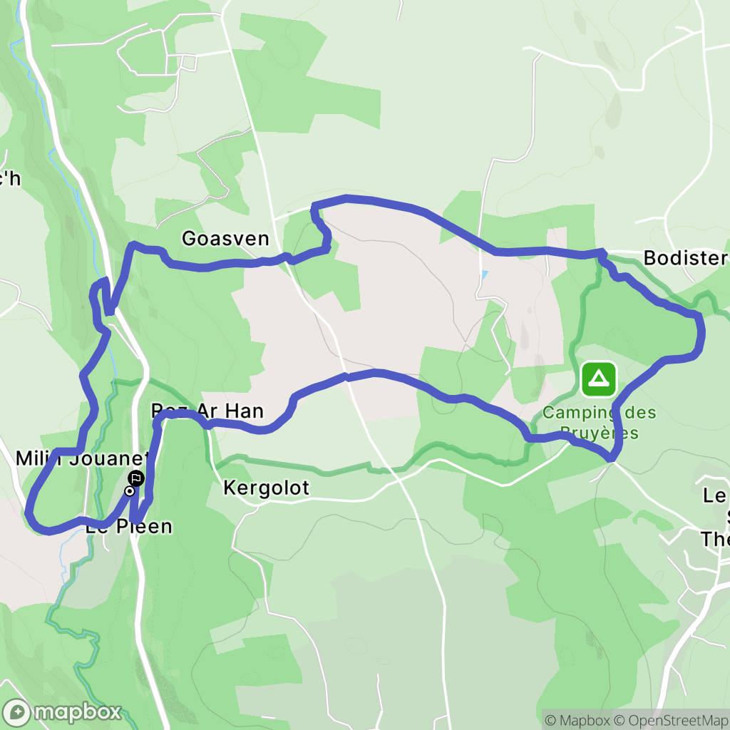 Le Cloître-Saint-Thégonnec : carte du parcours de randonnée - France