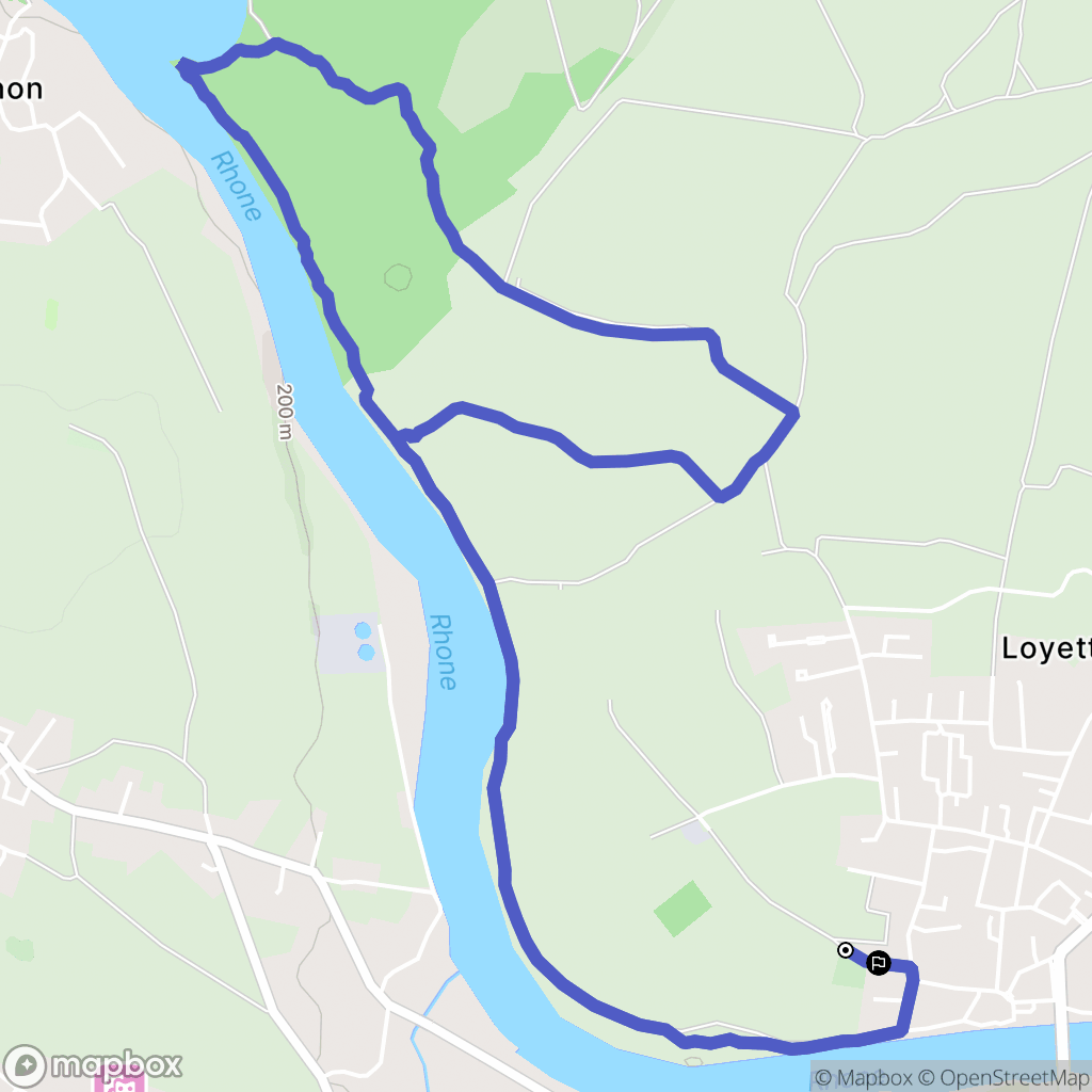 Loyettes : carte du parcours de randonnée - France