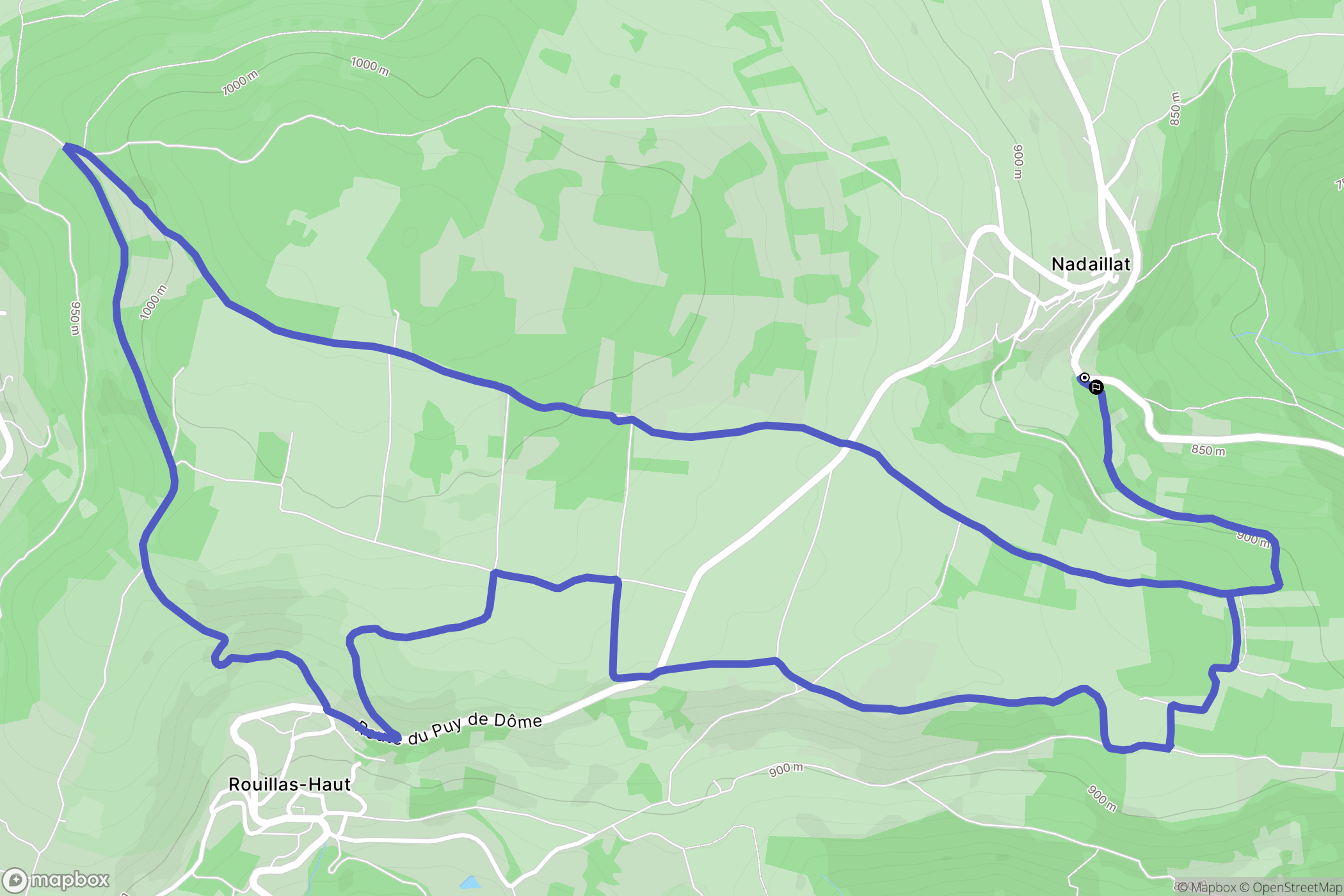 Saint-Gènes-Champanelle : carte du parcours de randonnée - France