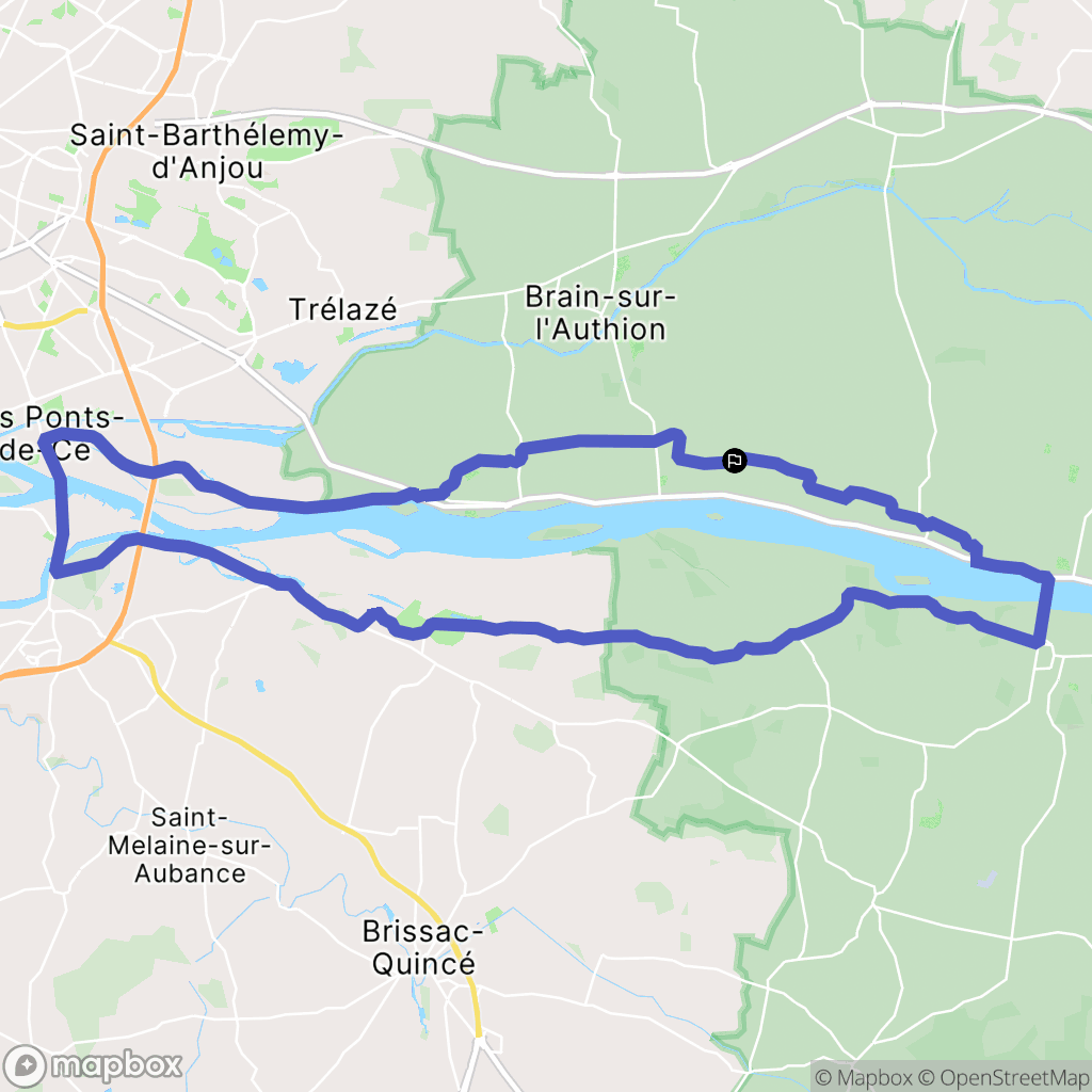 Loire-Authion : carte du parcours de randonnée - France