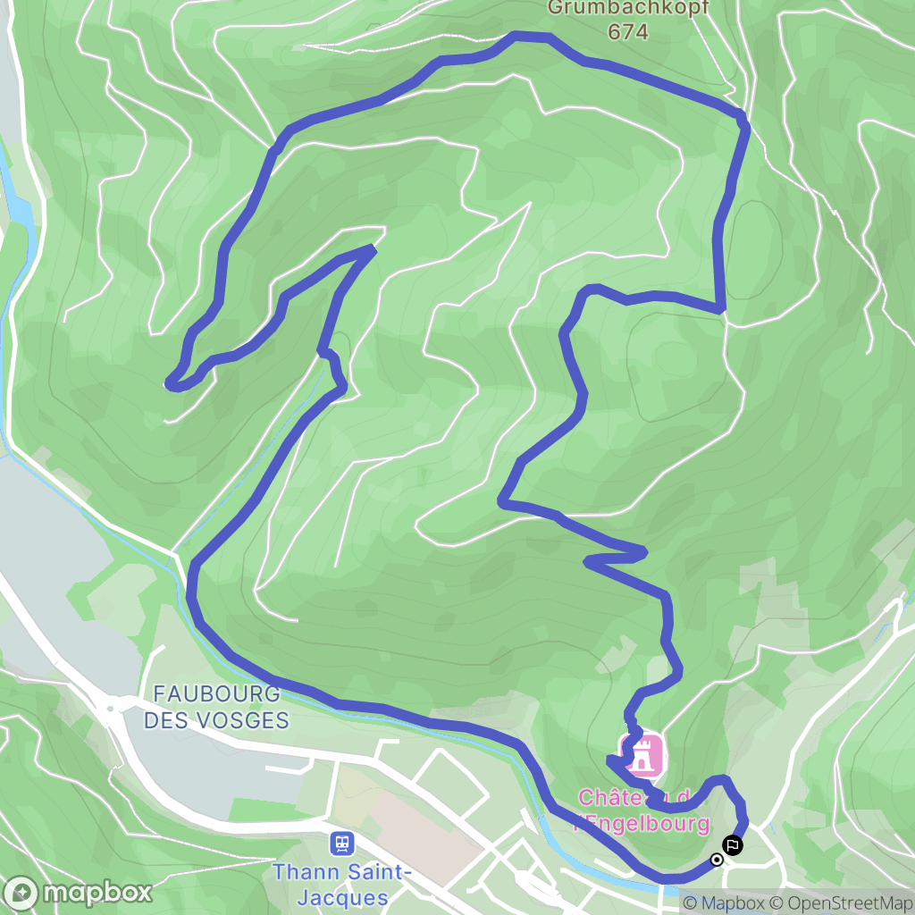 Thann : carte du parcours de randonnée - France