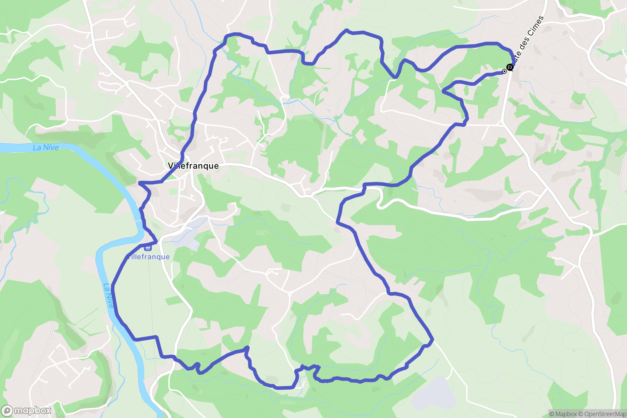 Villefranque : carte du parcours de randonnée - France