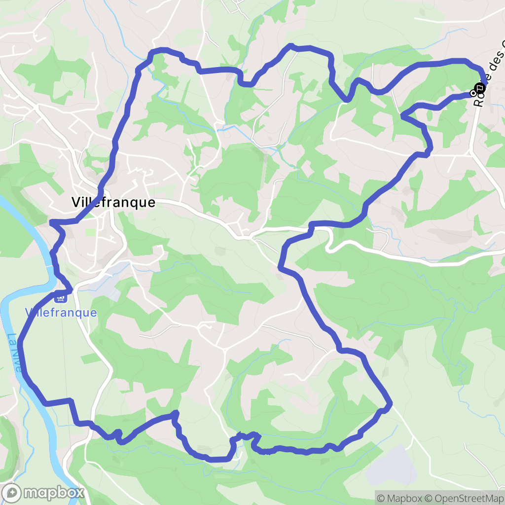 Villefranque : carte du parcours de randonnée - France
