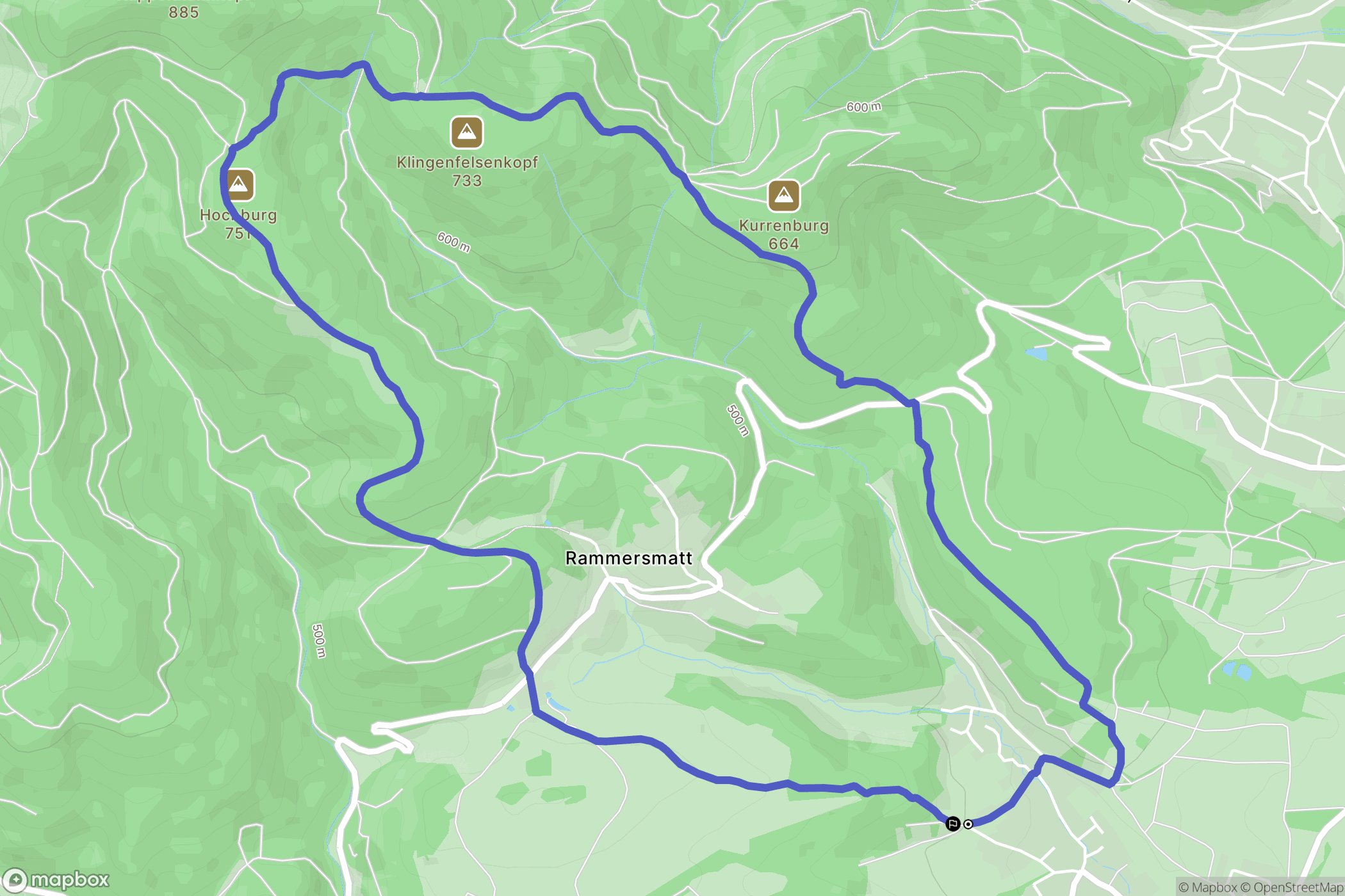 Roderen : carte du parcours de randonnée - France