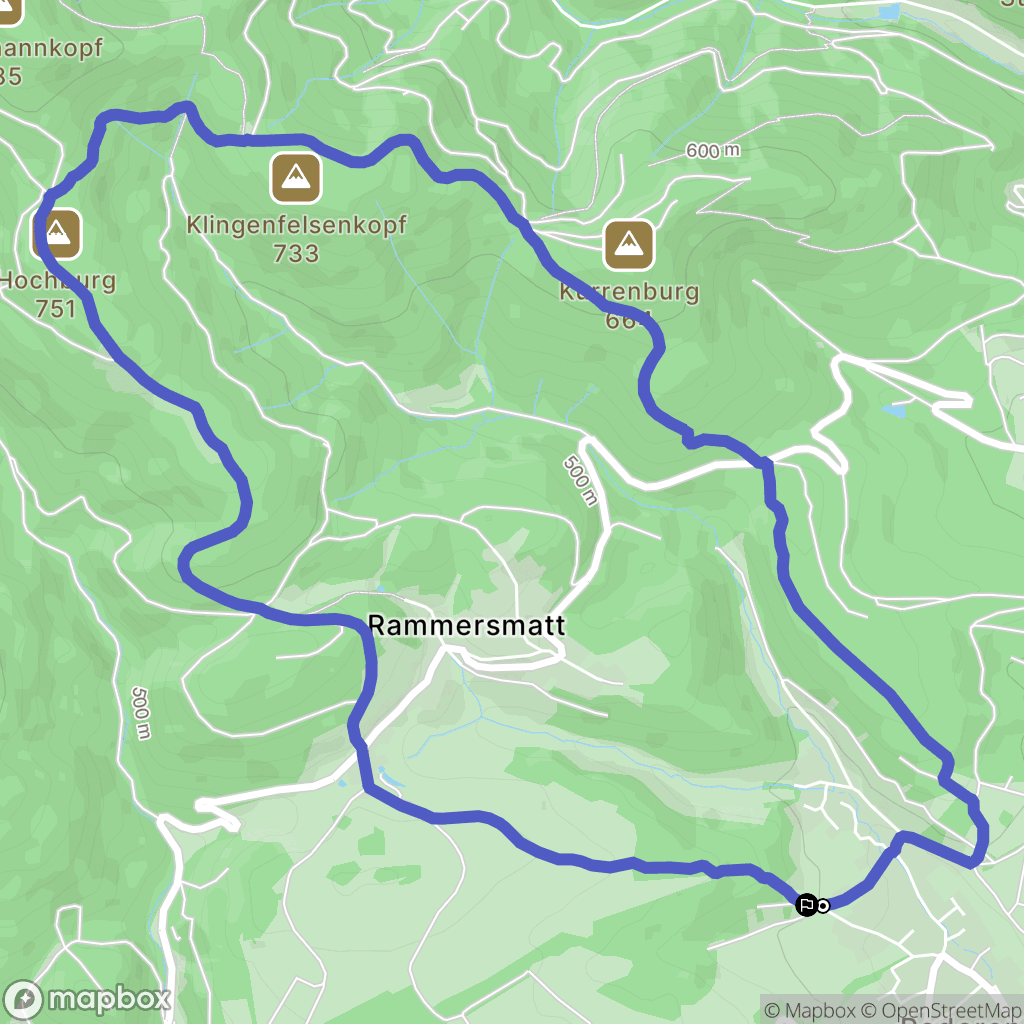Roderen : carte du parcours de randonnée - France