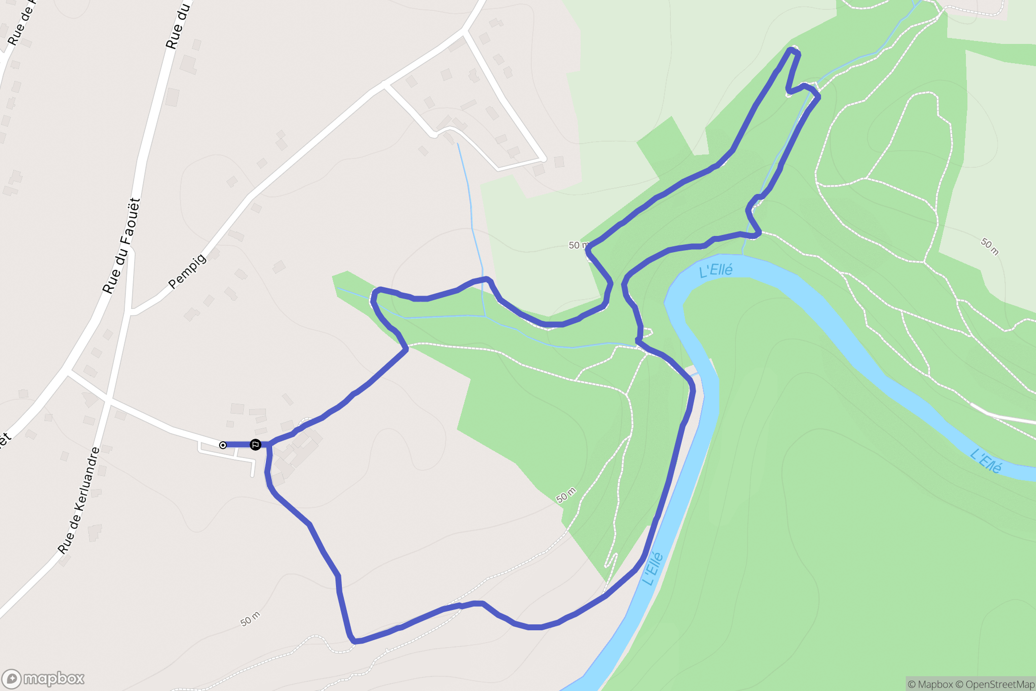Tréméven : carte du parcours de randonnée - France