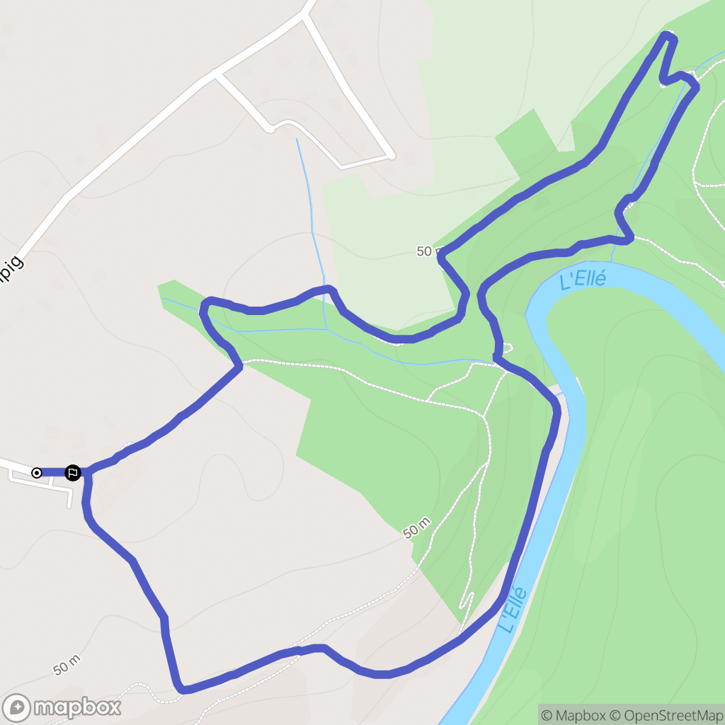 Tréméven : carte du parcours de randonnée - France