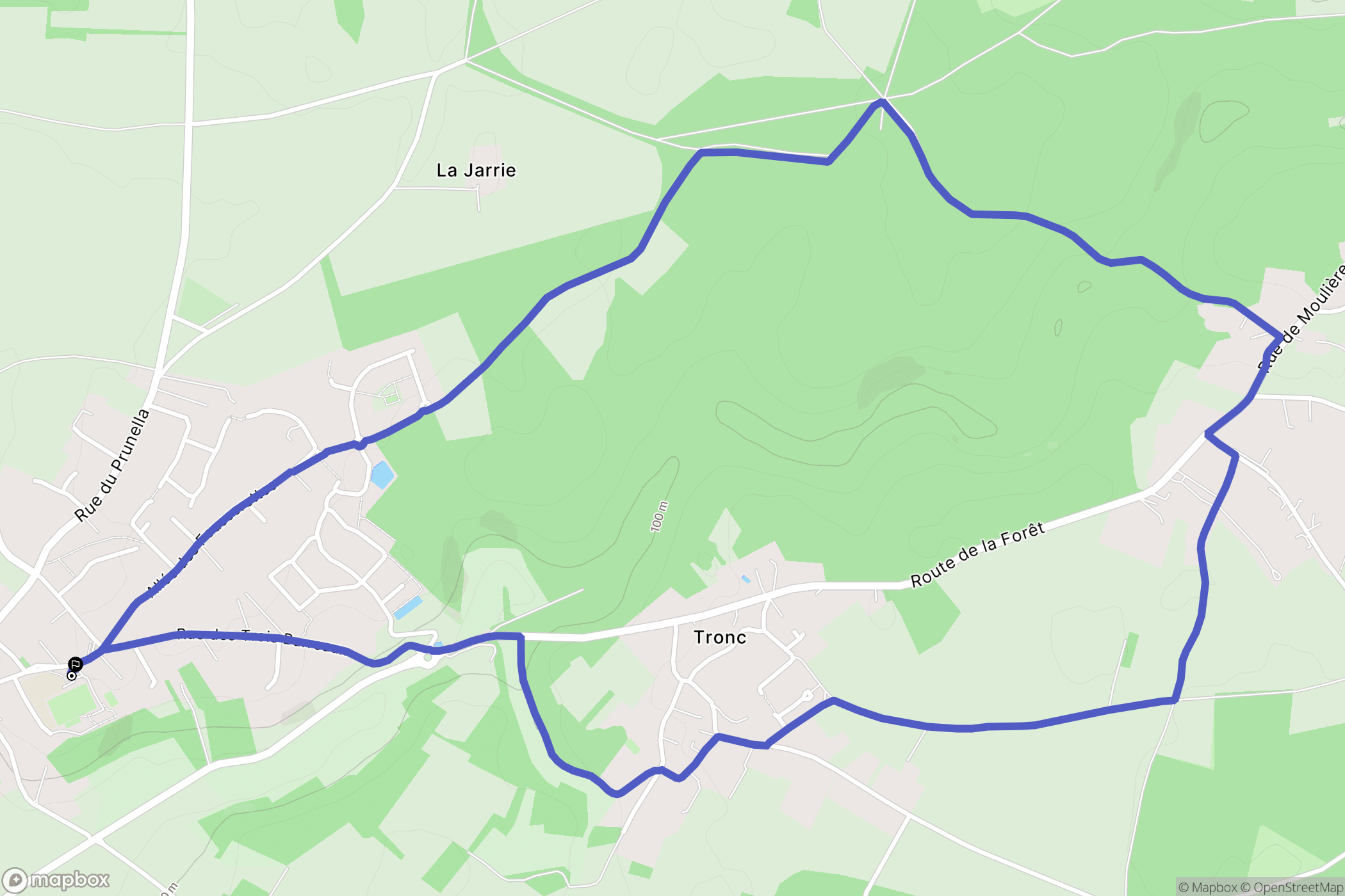 Montamisé : carte du parcours de randonnée - France