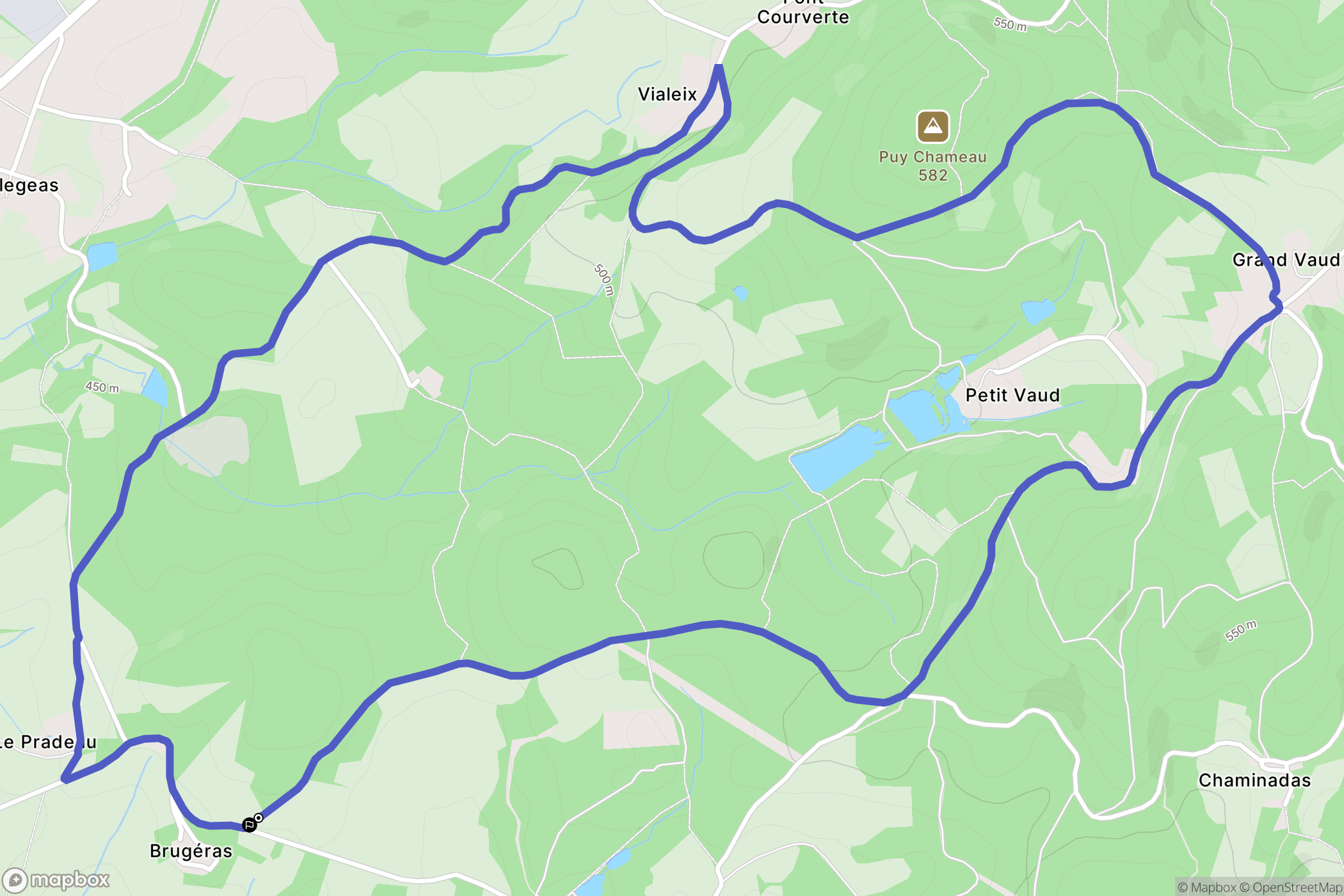 Moissannes : carte du parcours de randonnée - France