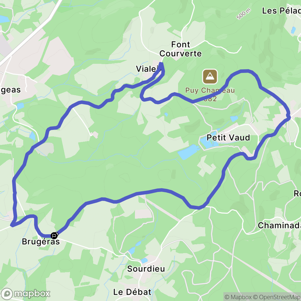 Moissannes : carte du parcours de randonnée - France