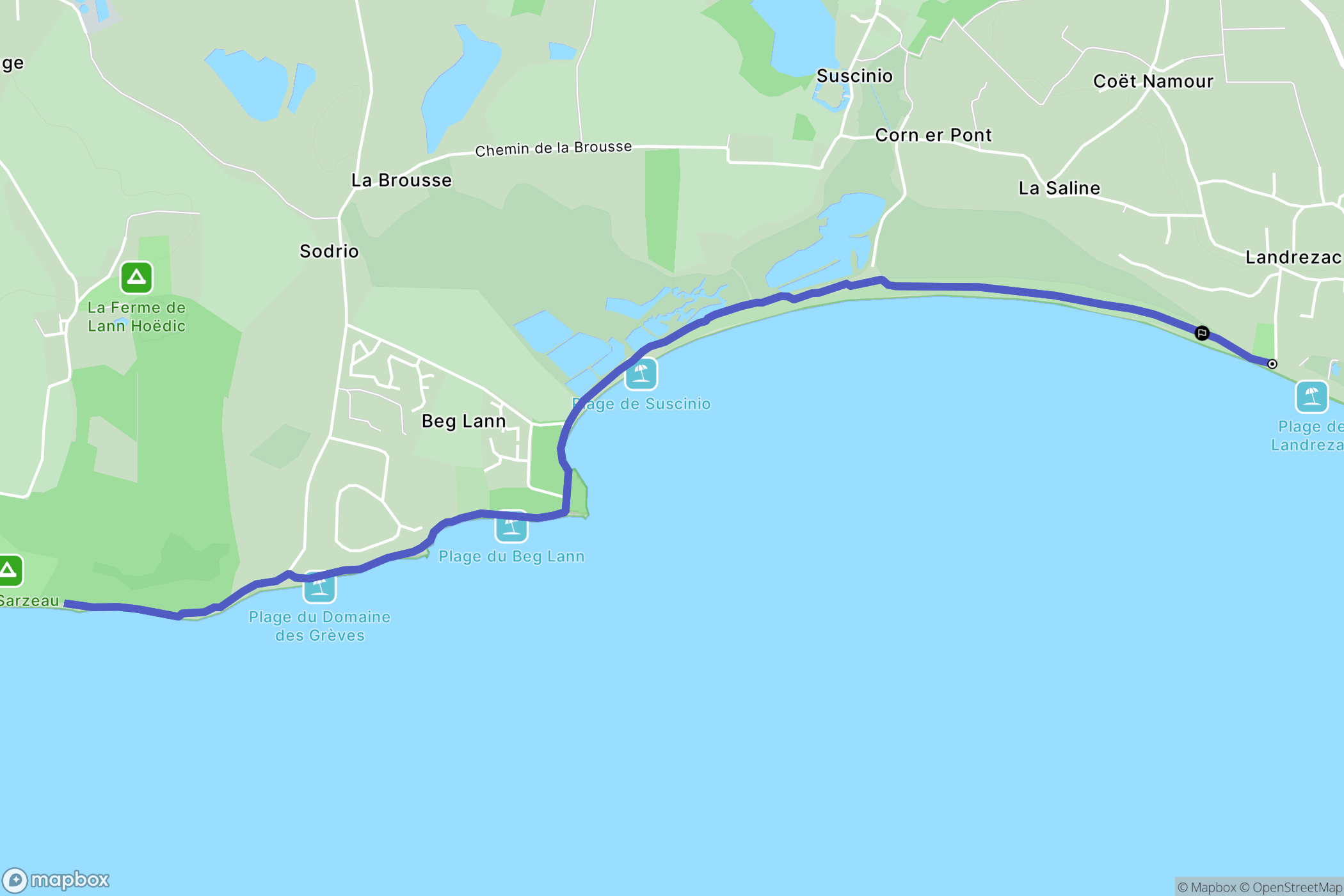 Sarzeau : carte du parcours de randonnée - France