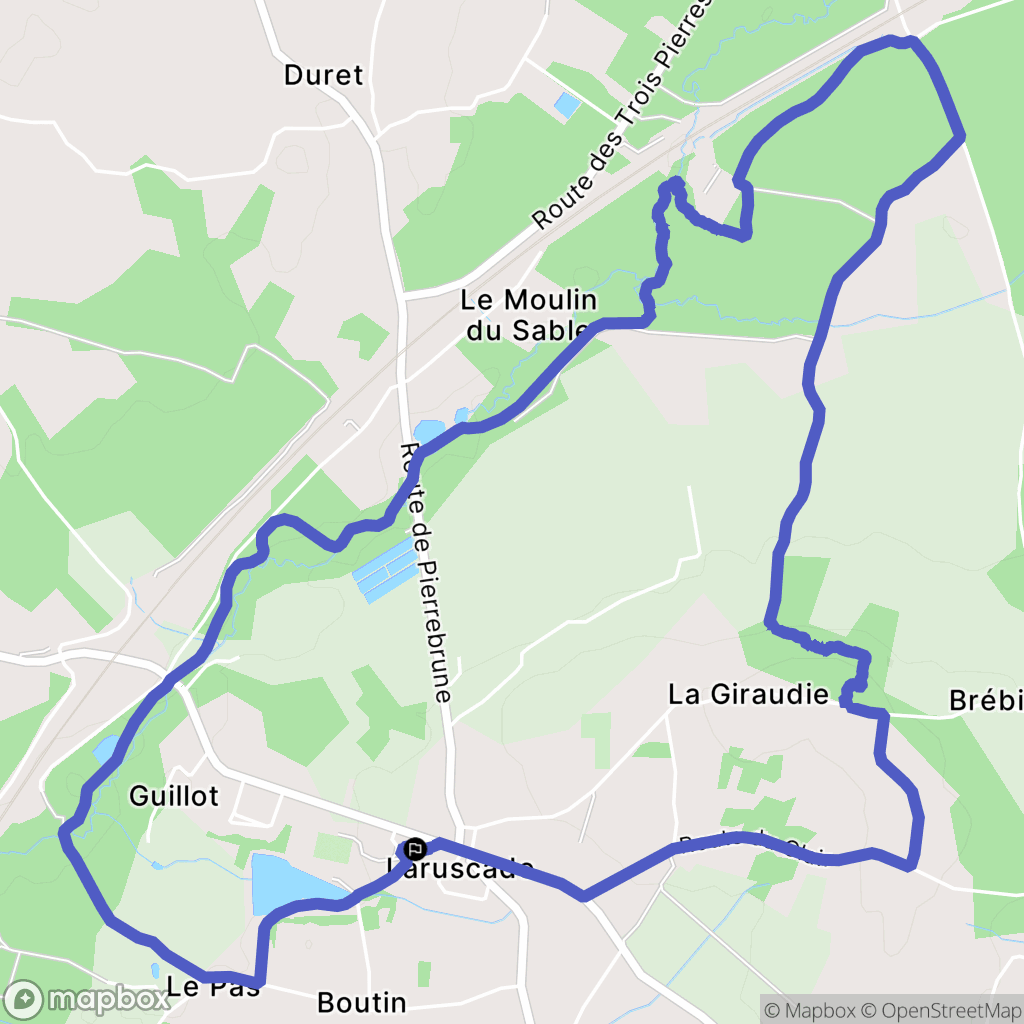 Laruscade : carte du parcours de randonnée - France