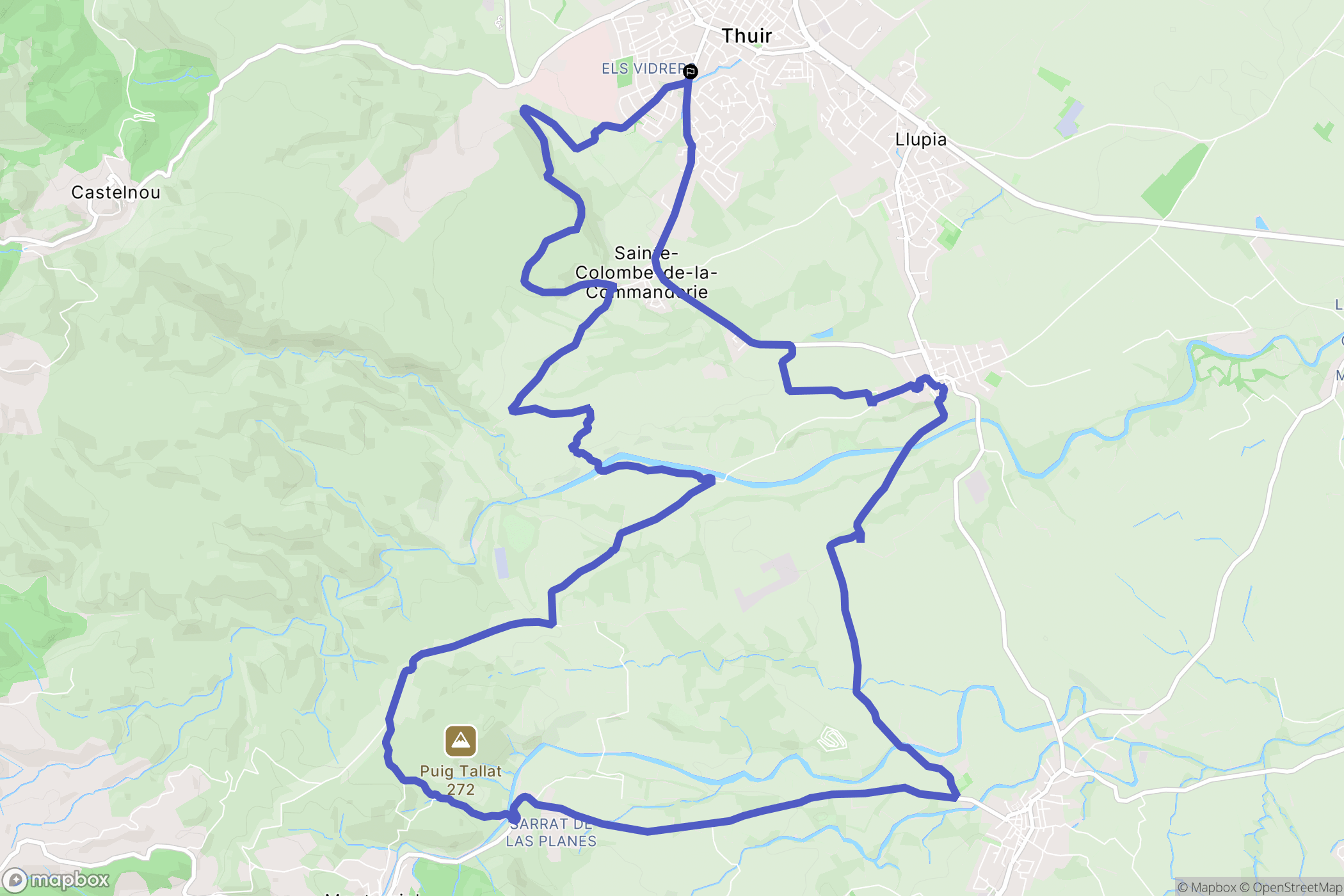 Thuir : carte du parcours de randonnée - France