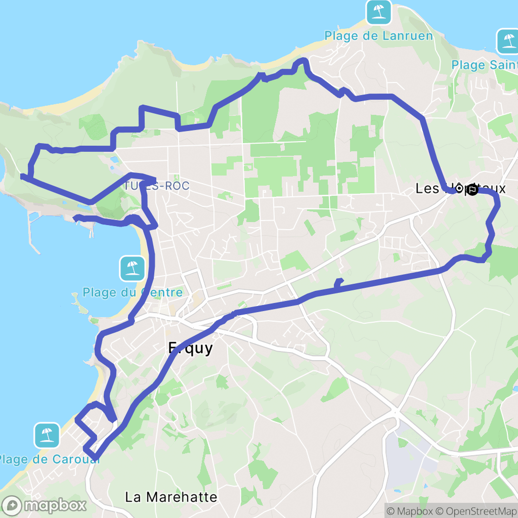 Erquy : carte du parcours de randonnée - France