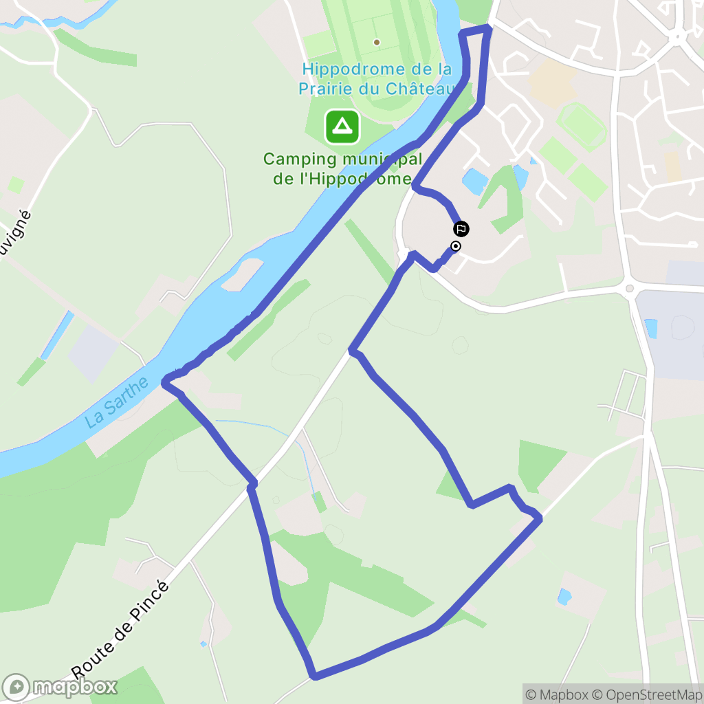 Sablé-sur-Sarthe : carte du parcours de randonnée - France