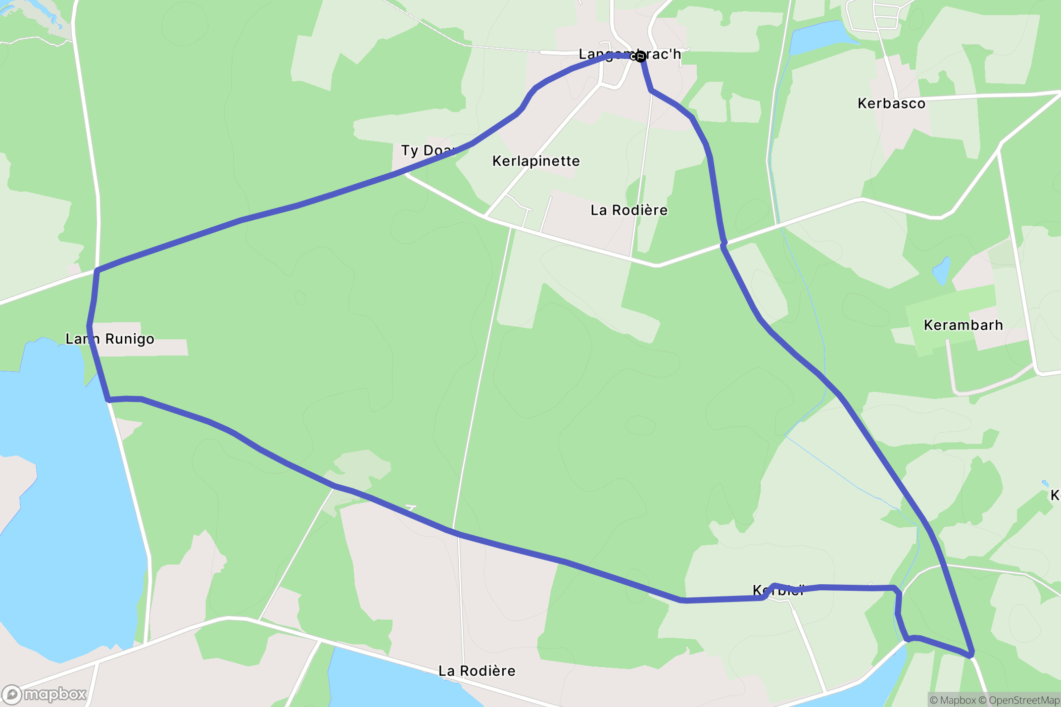 Landaul : carte du parcours de randonnée - France