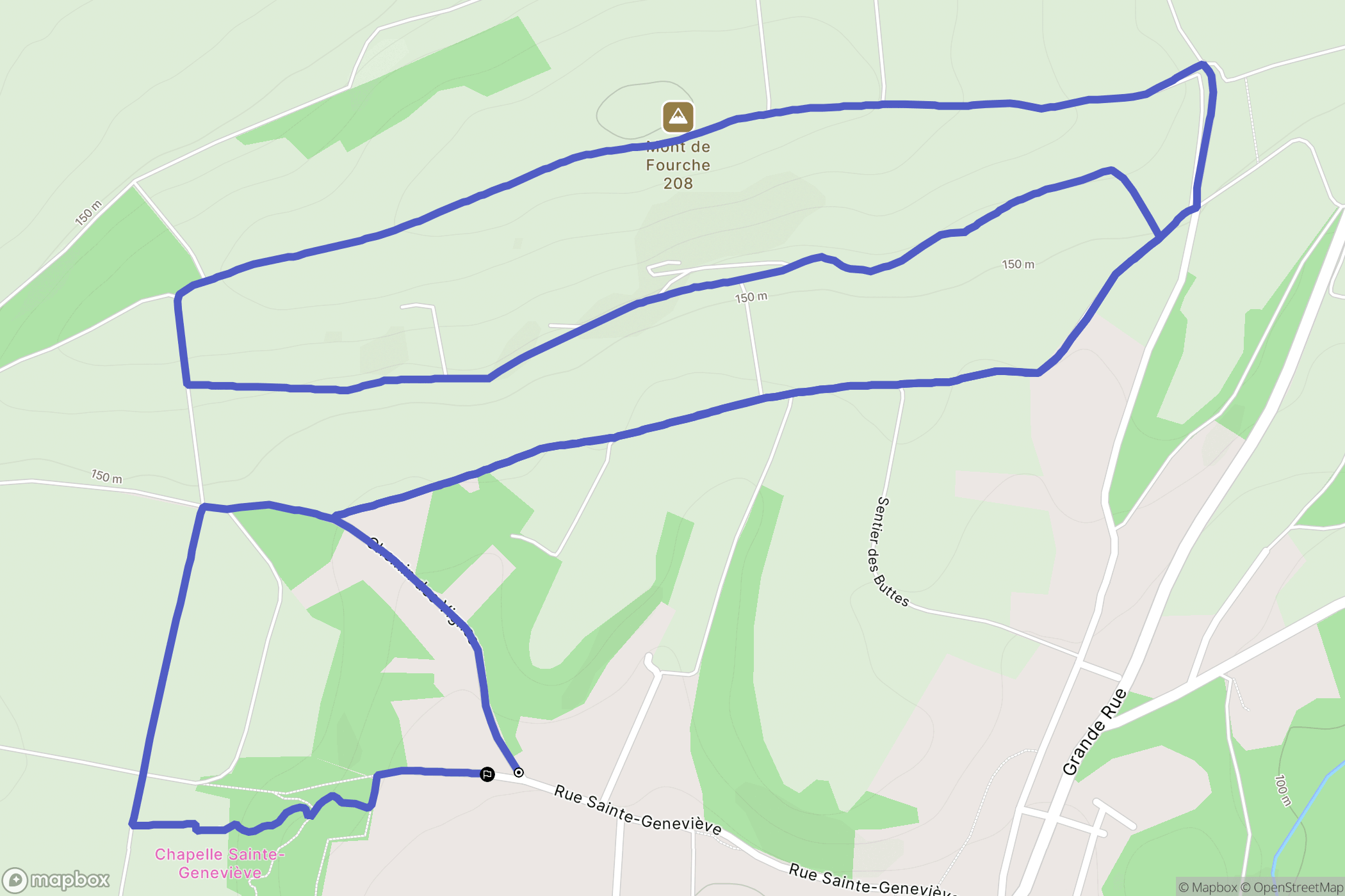 Vitry-en-Perthois : carte du parcours de randonnée - France