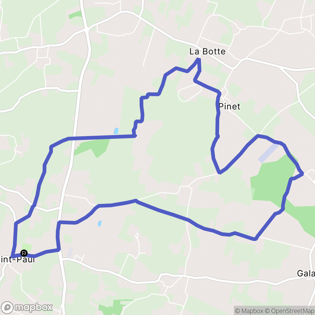 Saint-Paul : carte du parcours de randonnée - France