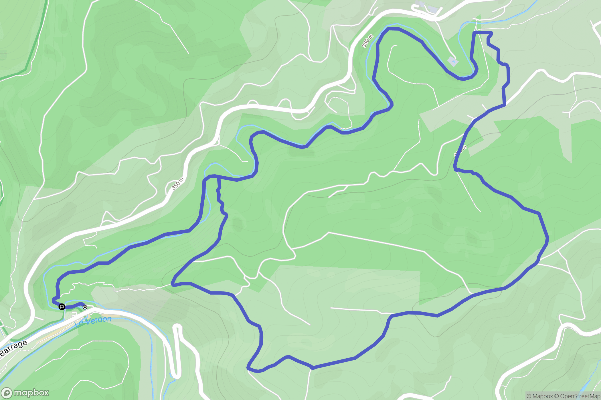 Gréoux-les-Bains : carte du parcours de randonnée - France