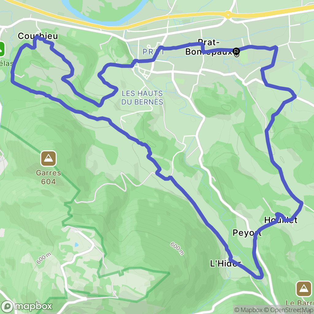 Prat-Bonrepaux : carte du parcours de randonnée - France
