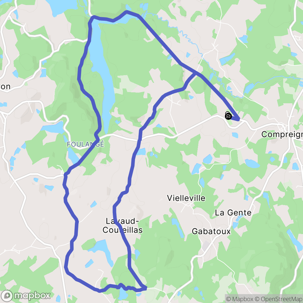 Compreignac : carte du parcours de randonnée - France