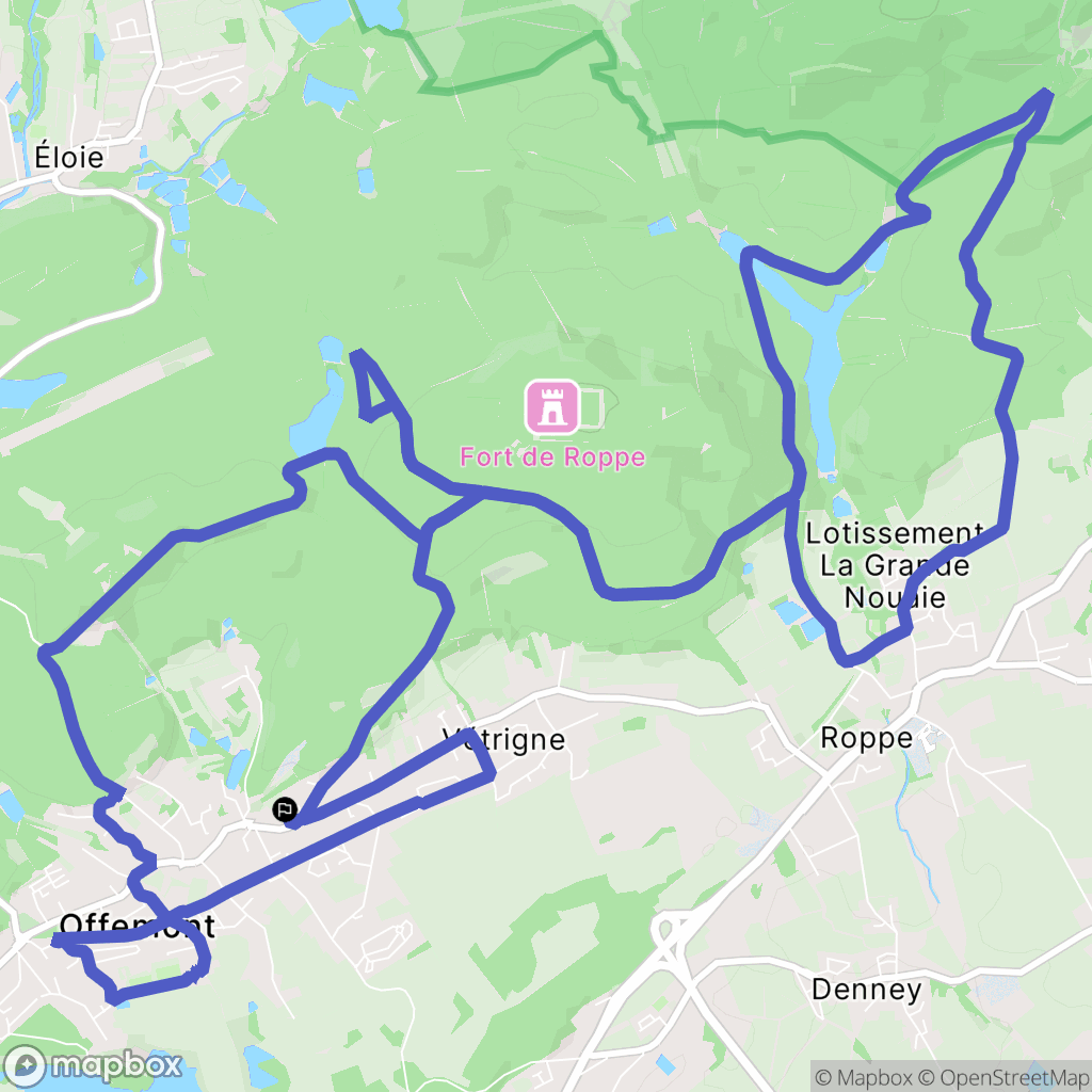 Offemont : carte du parcours de randonnée - France