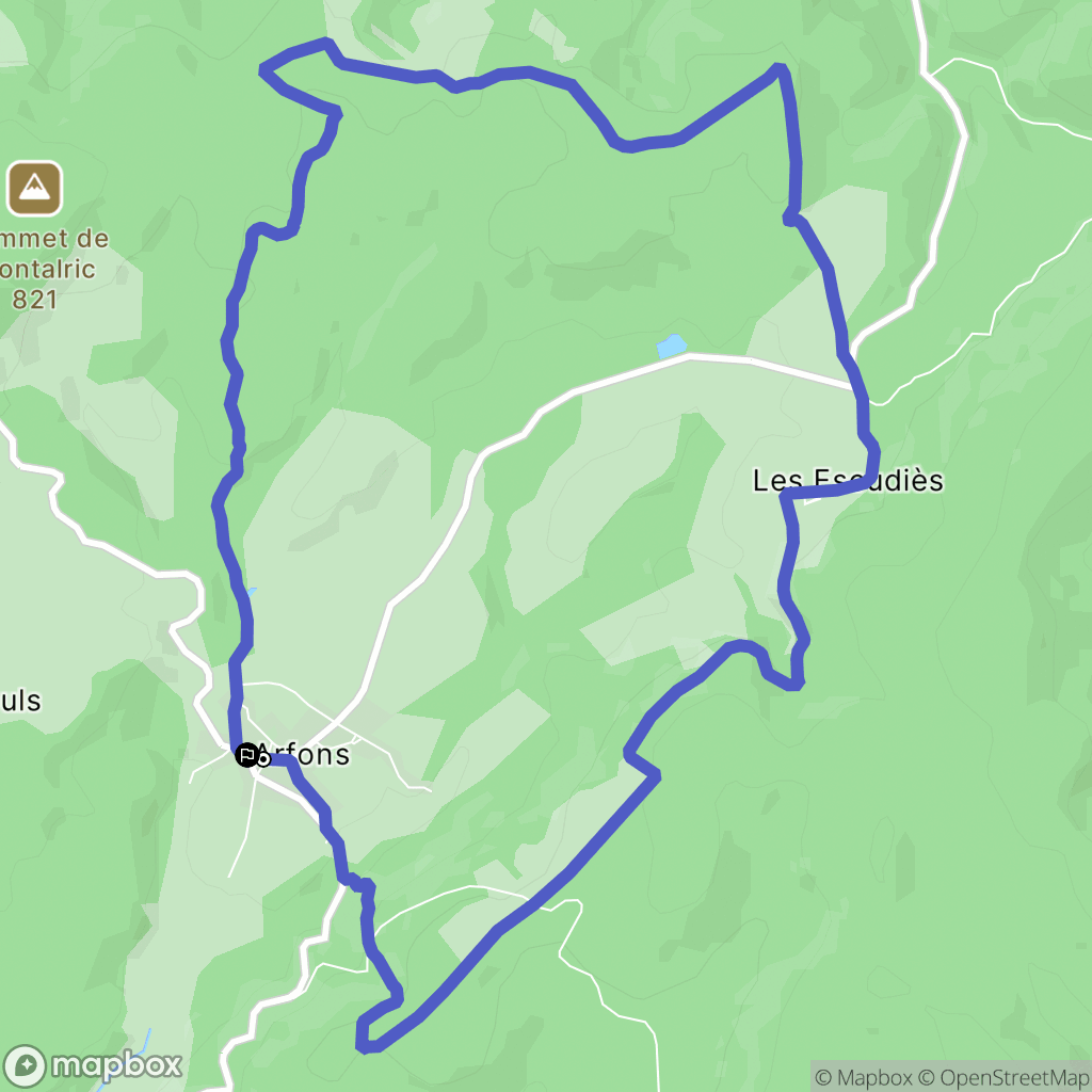 Arfons : carte du parcours de randonnée - France