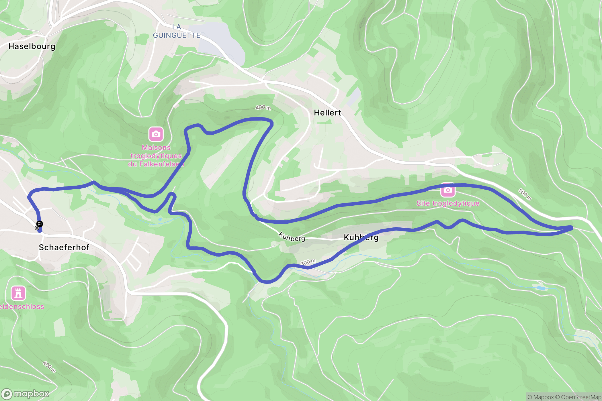 Dabo : carte du parcours de randonnée - France