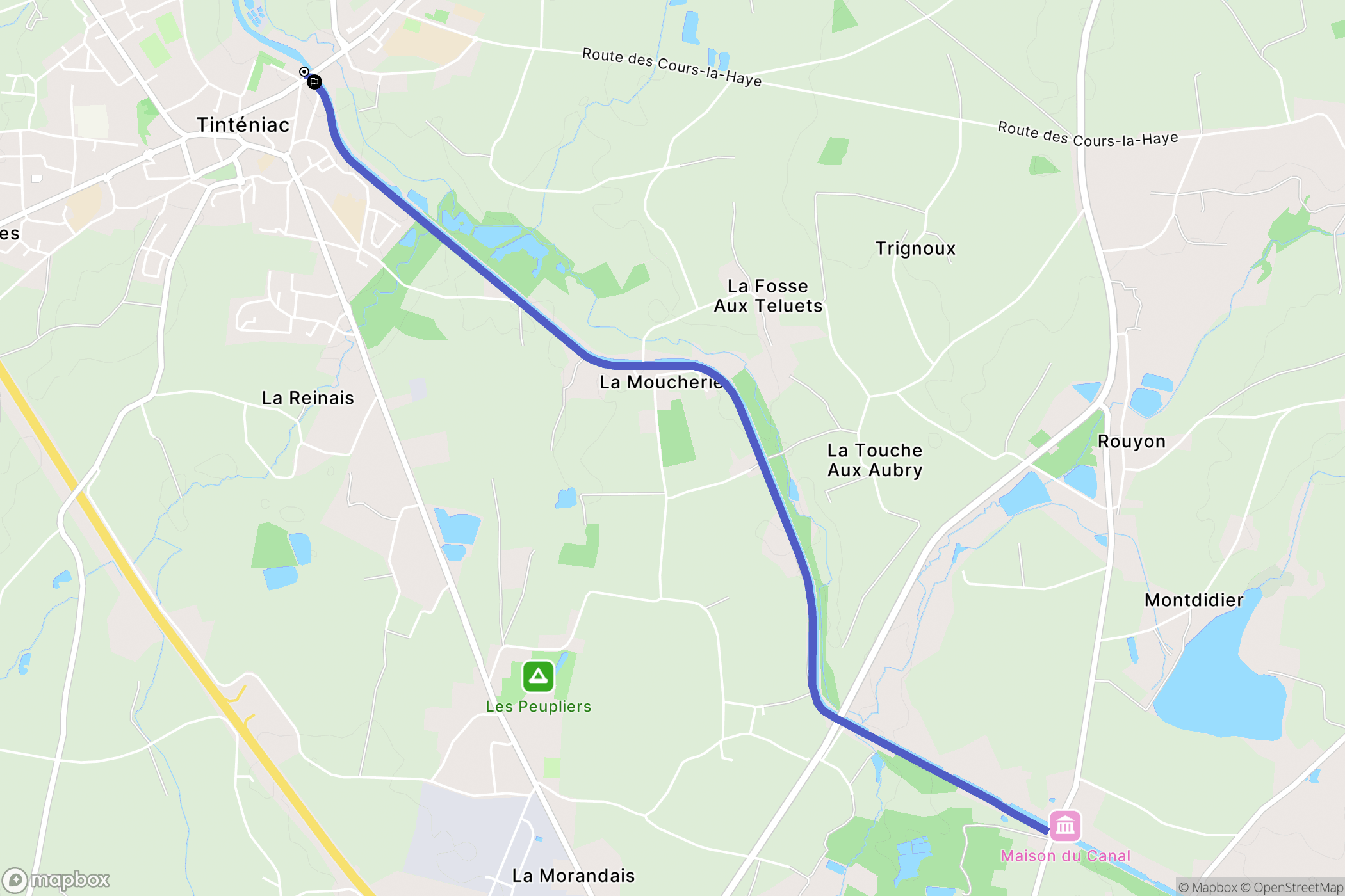 Tinténiac : carte du parcours de randonnée - France