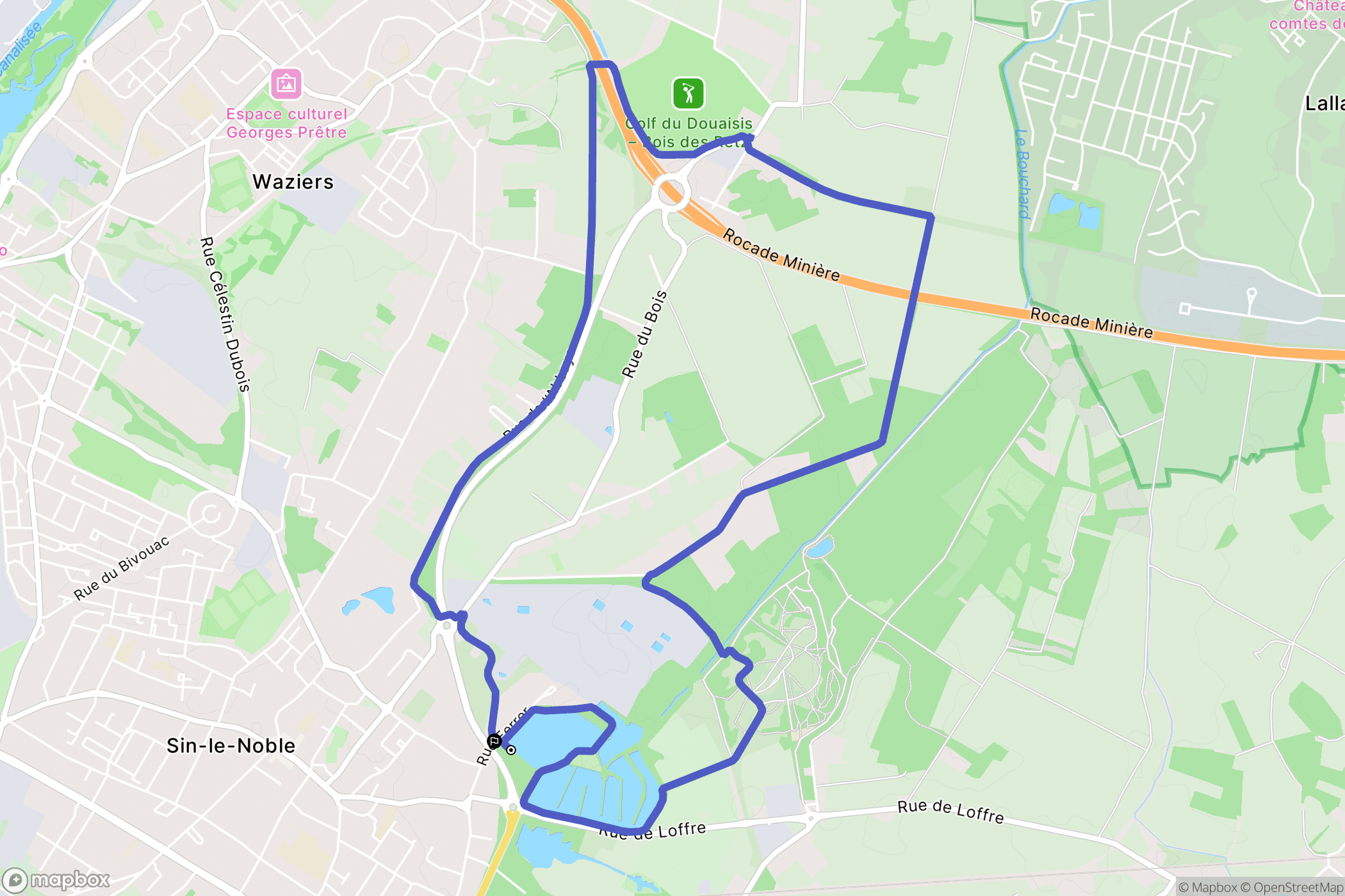 Sin-le-Noble : carte du parcours de randonnée - France