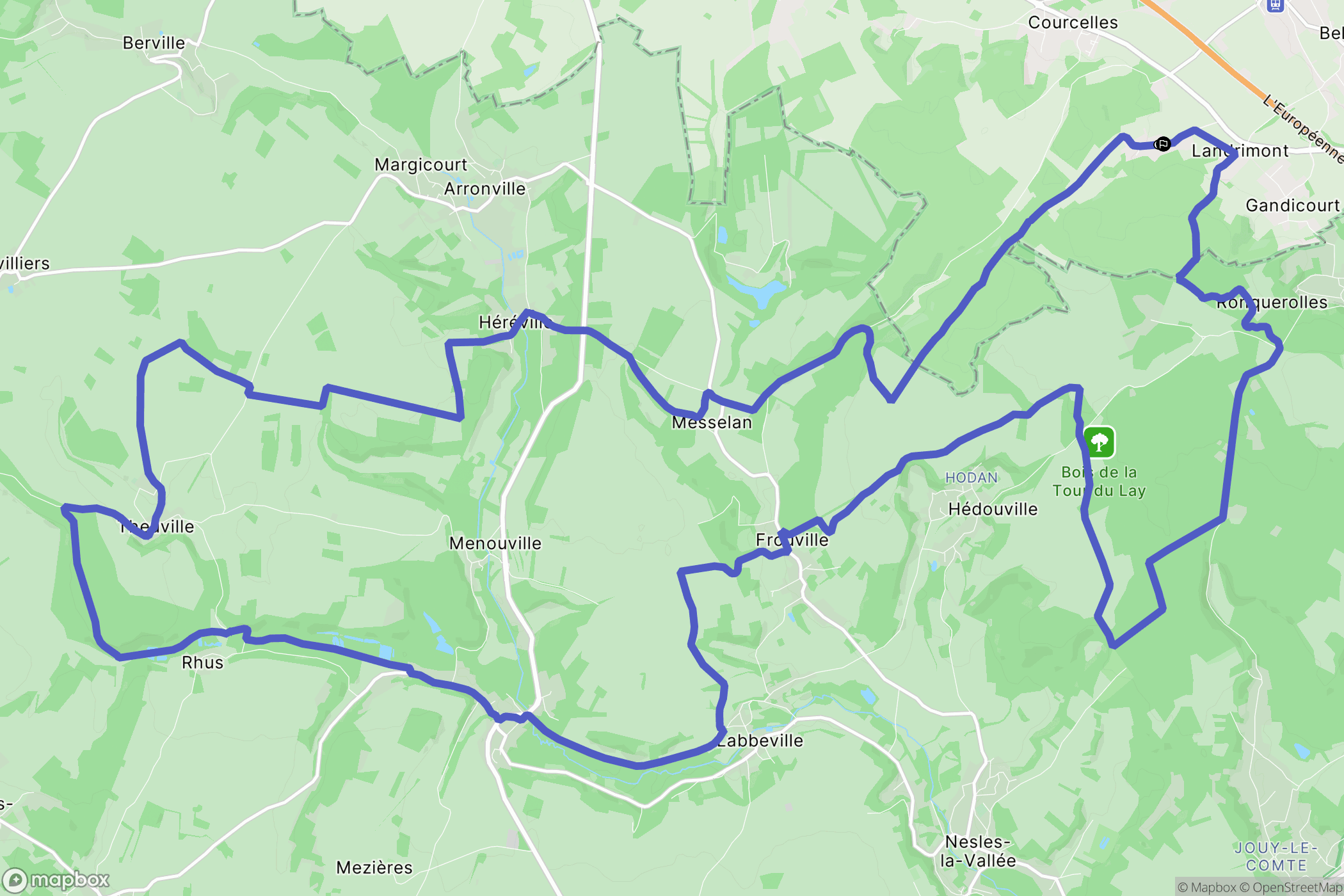 Belle-Église : carte du parcours de randonnée - France