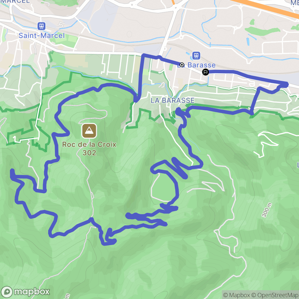 Marseille : carte du parcours de randonnée - France